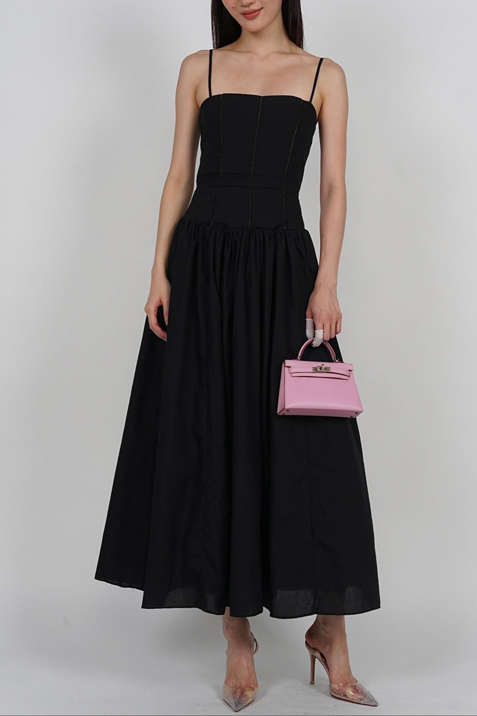 Panel Maxi Dress in Black