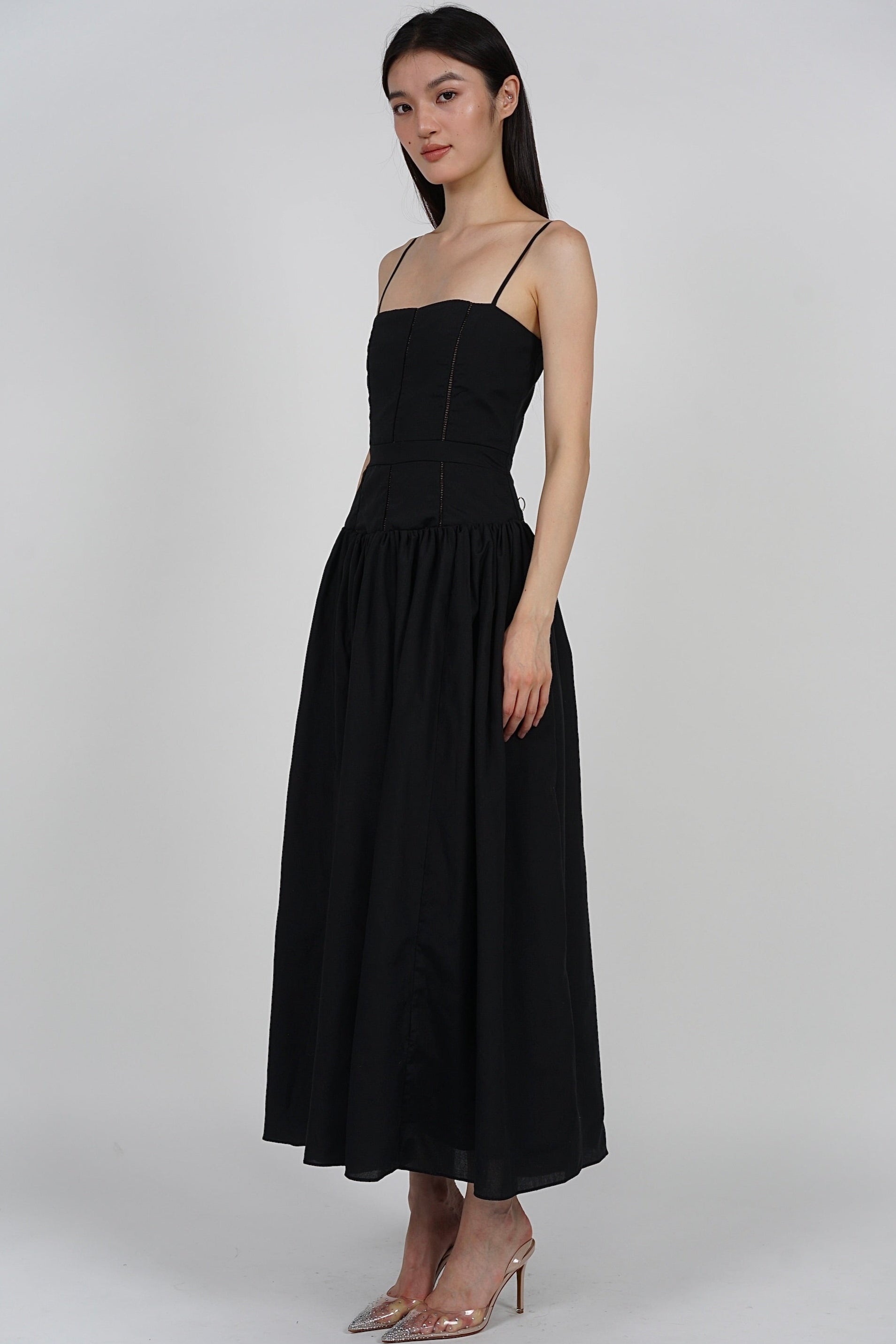 Panel Maxi Dress in Black
