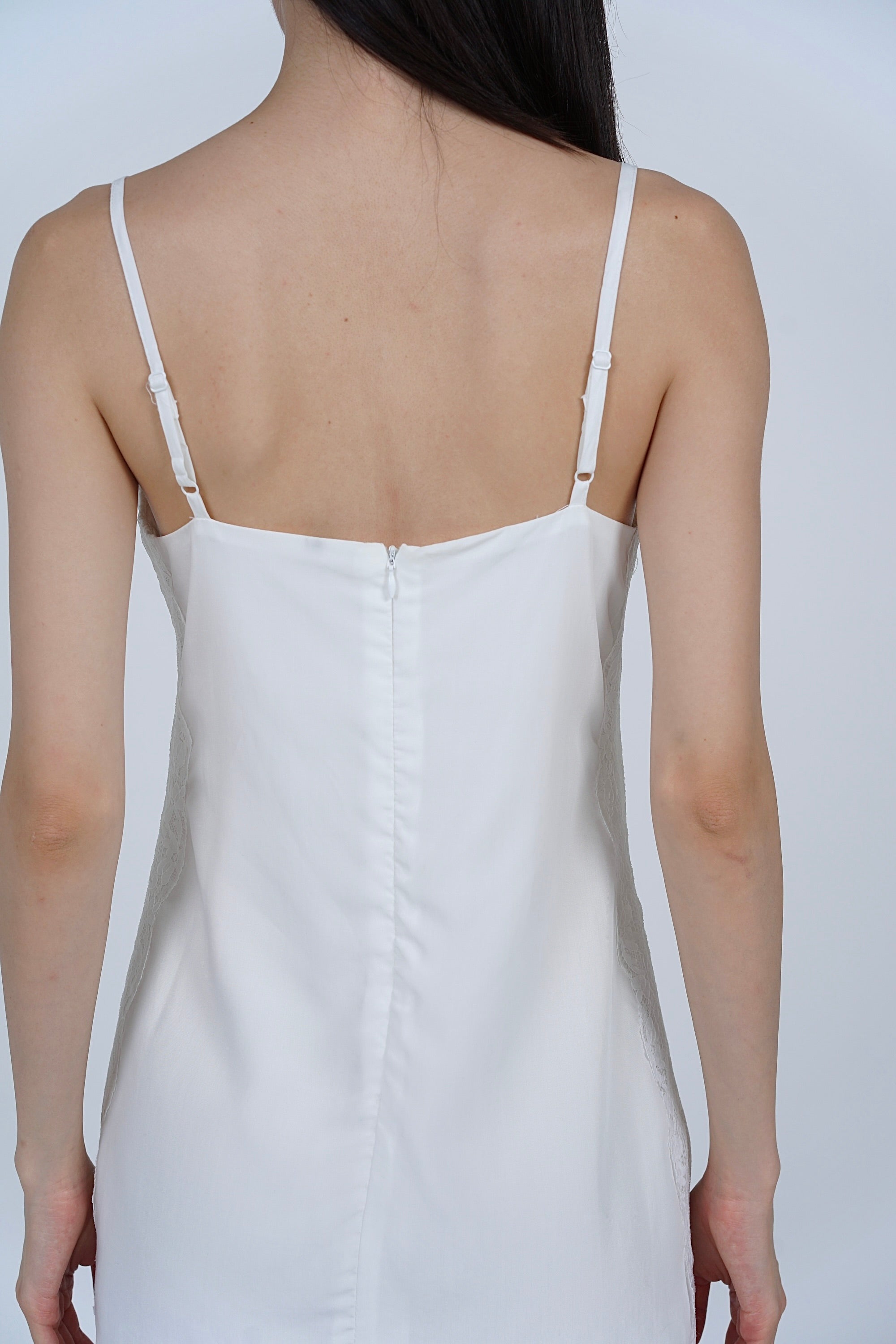 Cami Pintuck Mini Dress in White