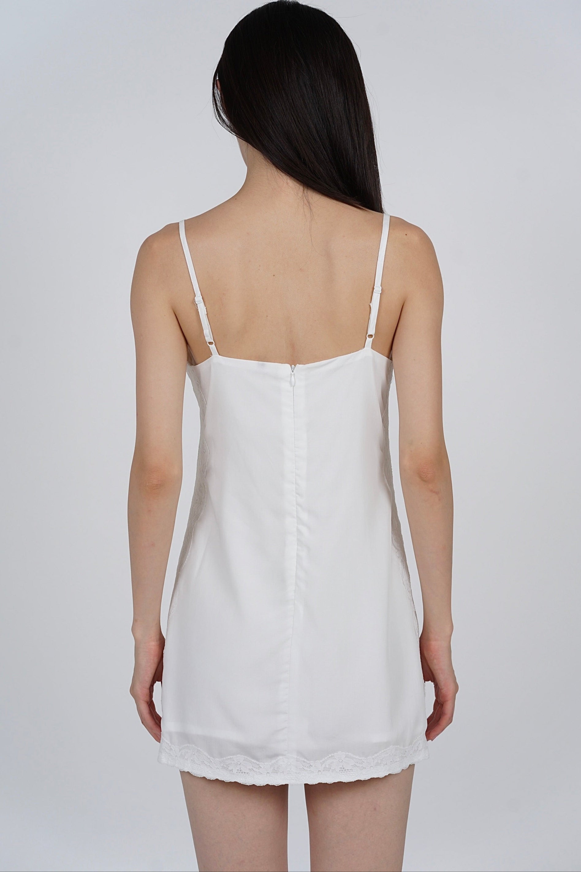 Cami Pintuck Mini Dress in White