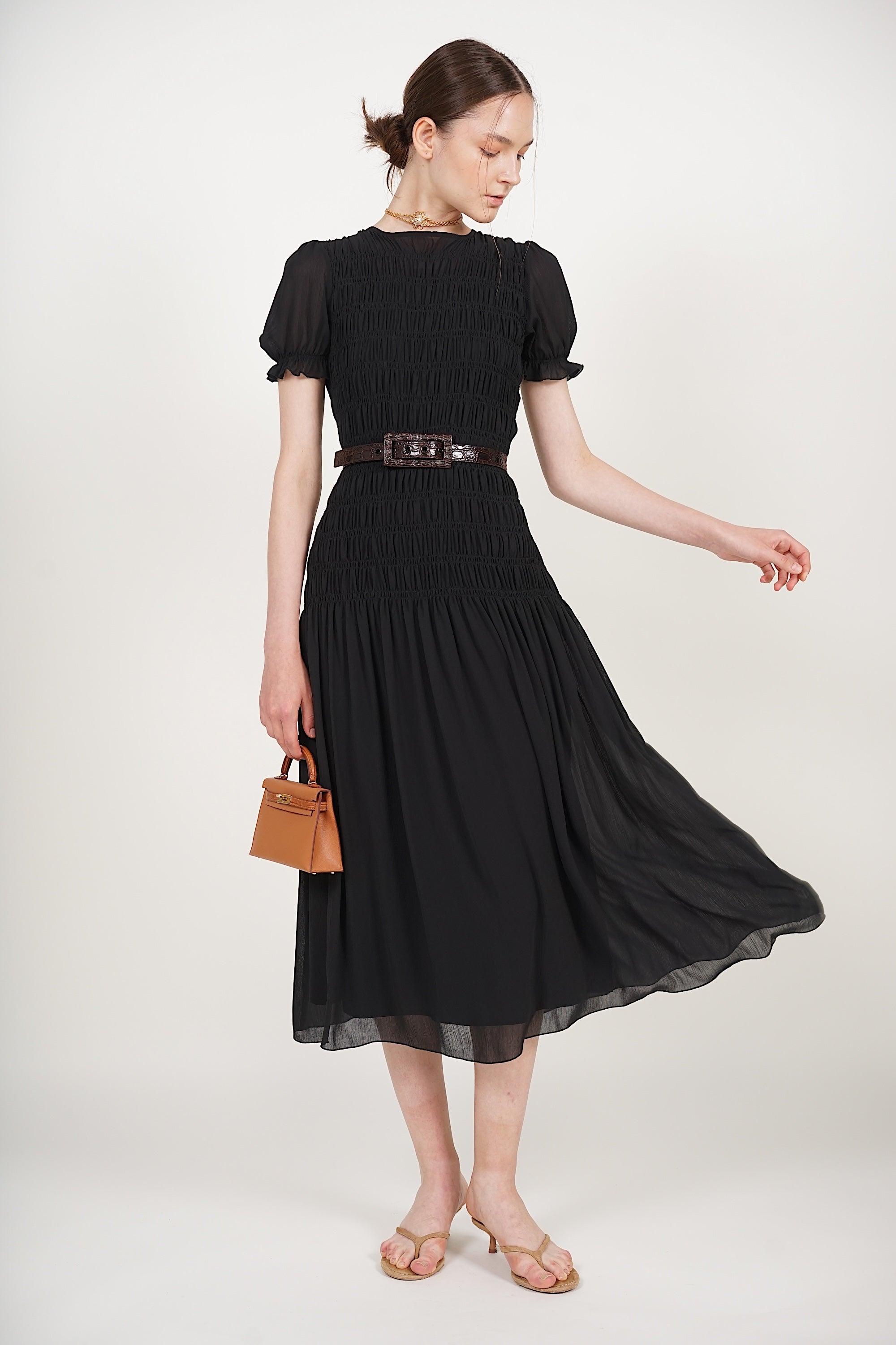 COMING SOON - Smocked Flare Dress in Black