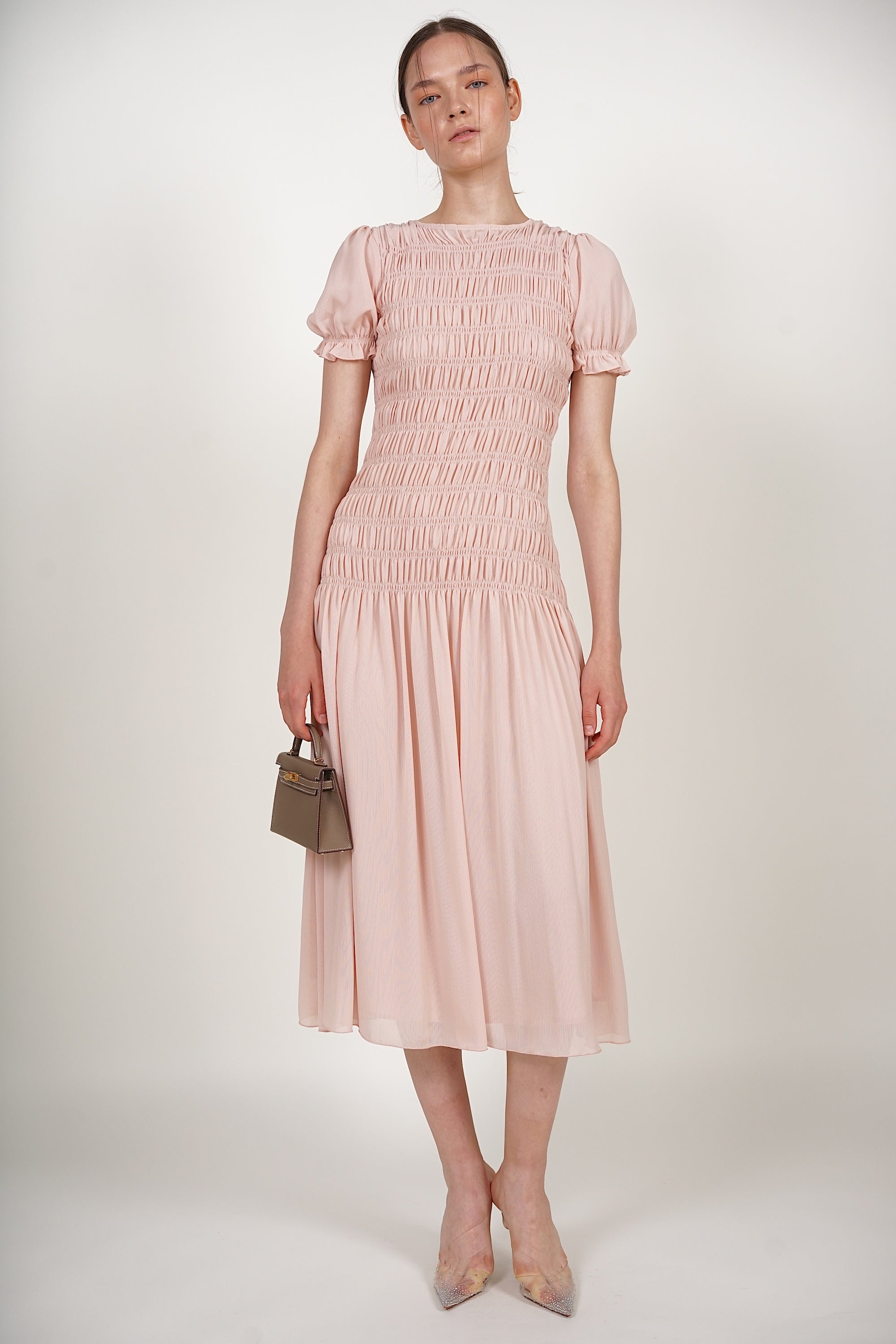 COMING SOON - Smocked Flare Dress in Pink