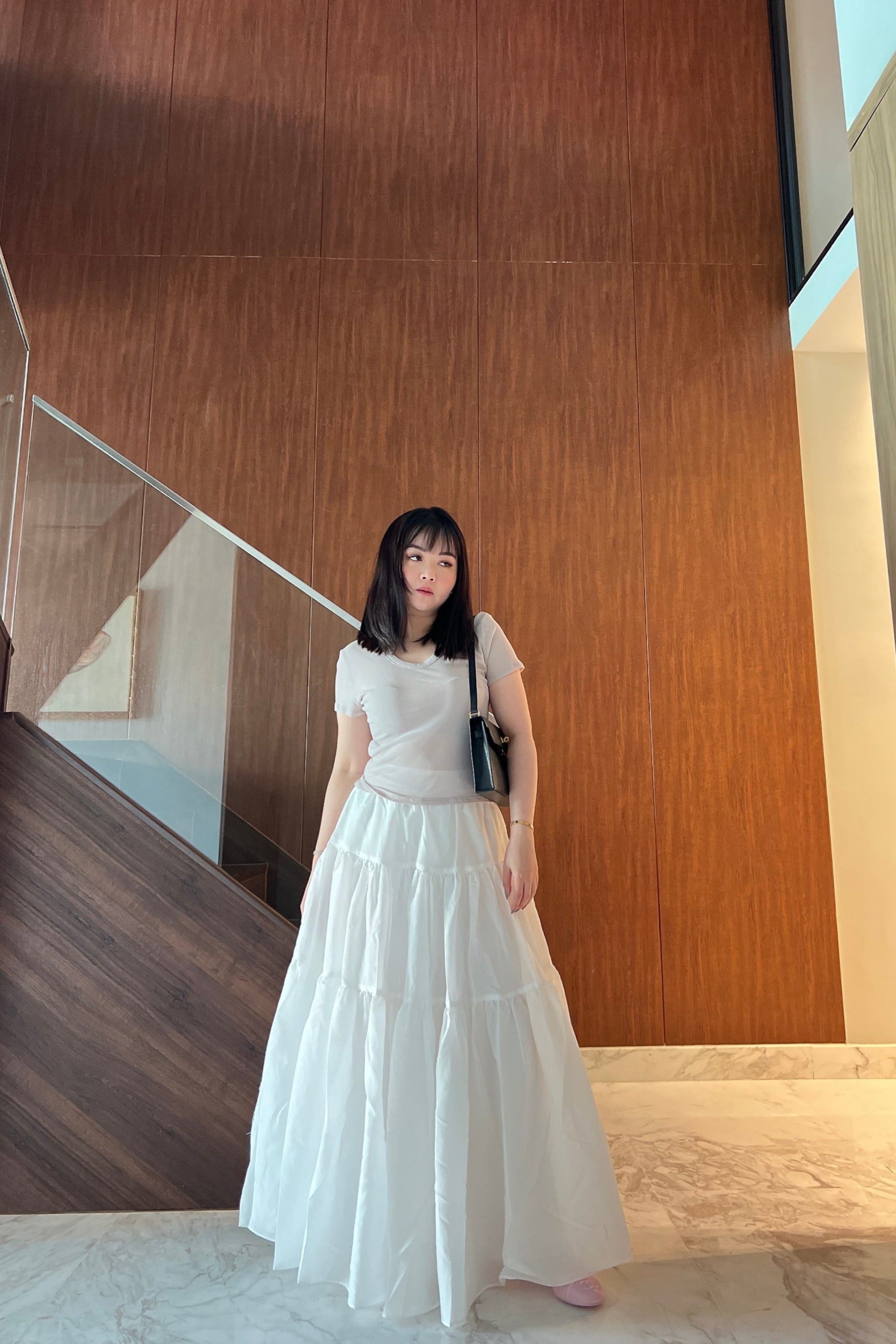 Cloud Maxi Skirt in Cotton White