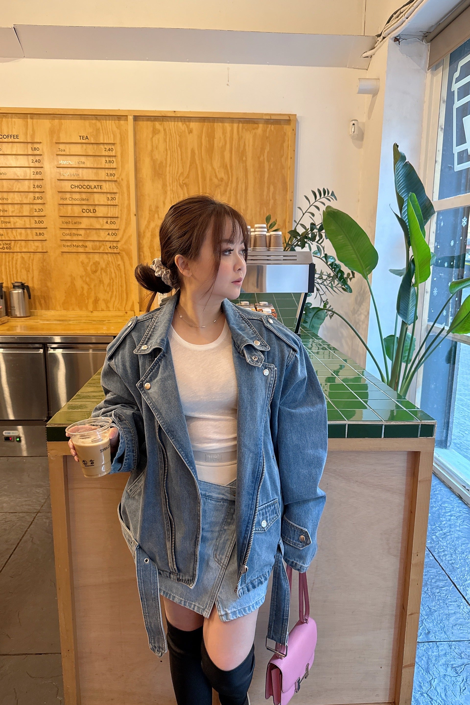 Giana Oversized Biker in Denim