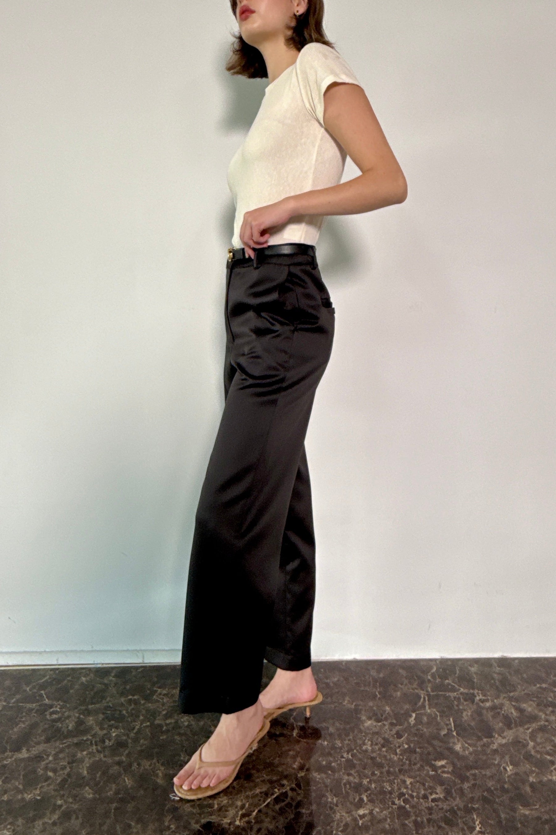Straight Cut Pants in Black