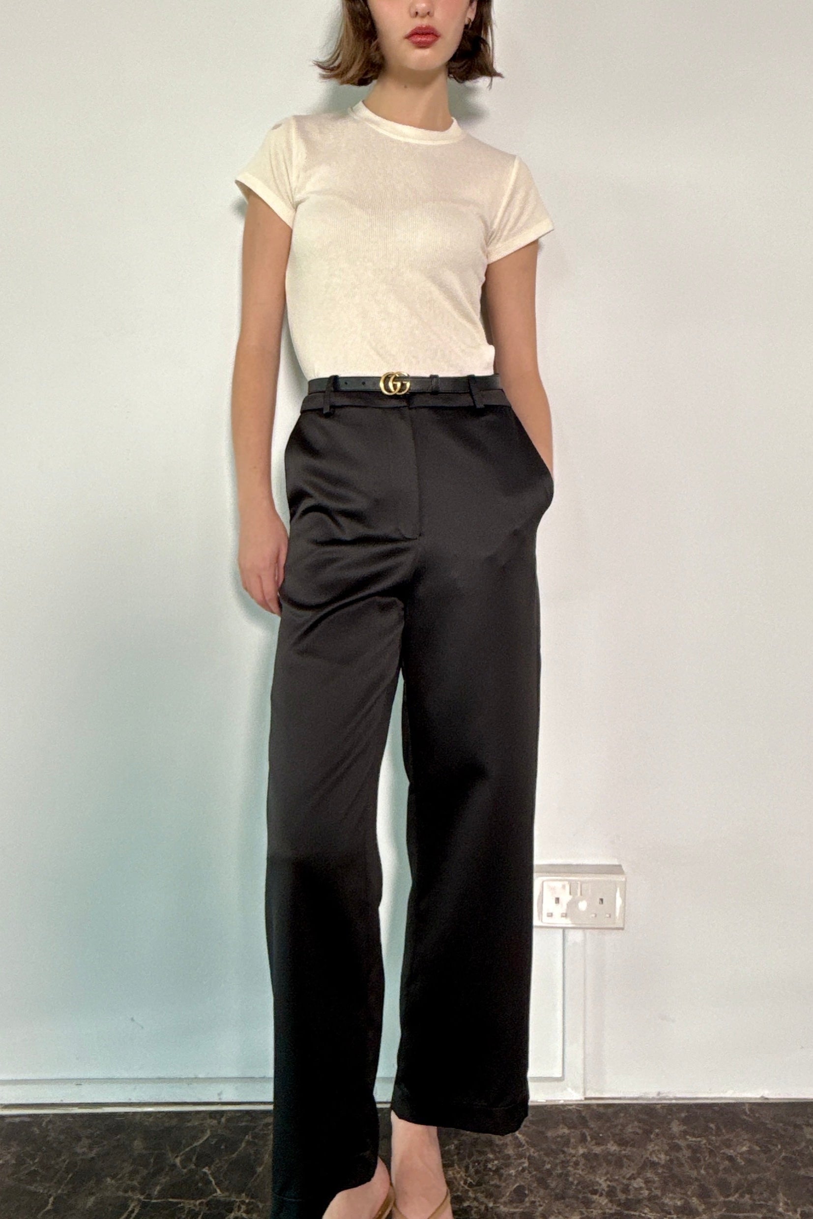 Straight Cut Pants in Black