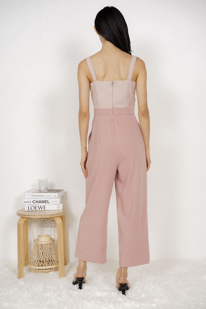 Ander Tweed Jumpsuit in Pink