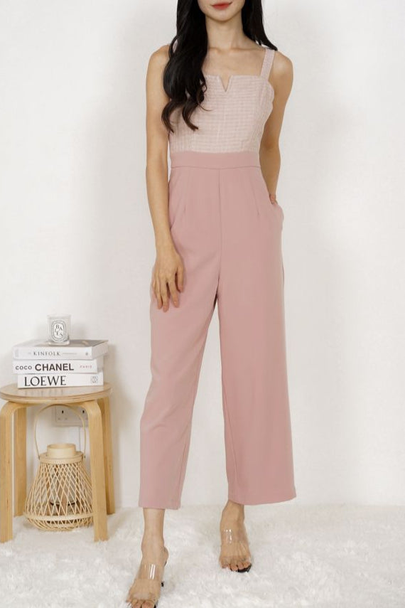 Ander Tweed Jumpsuit in Pink