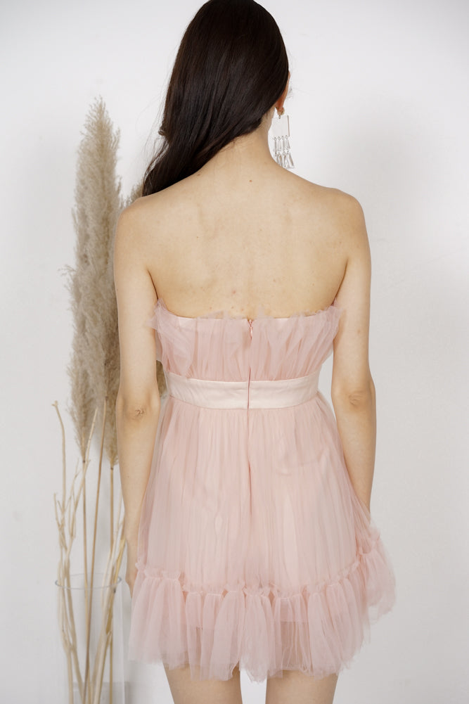 Lenya Tulle Romper in Light Pink