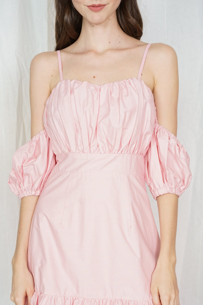 Talisa Ruched Dress in Pink