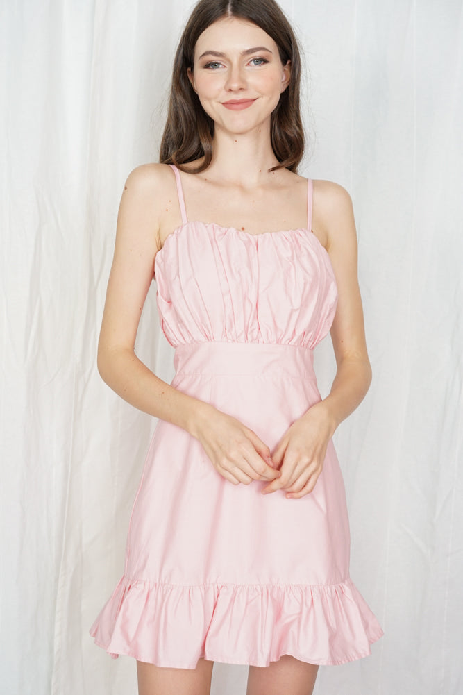 Talisa Ruched Dress in Pink