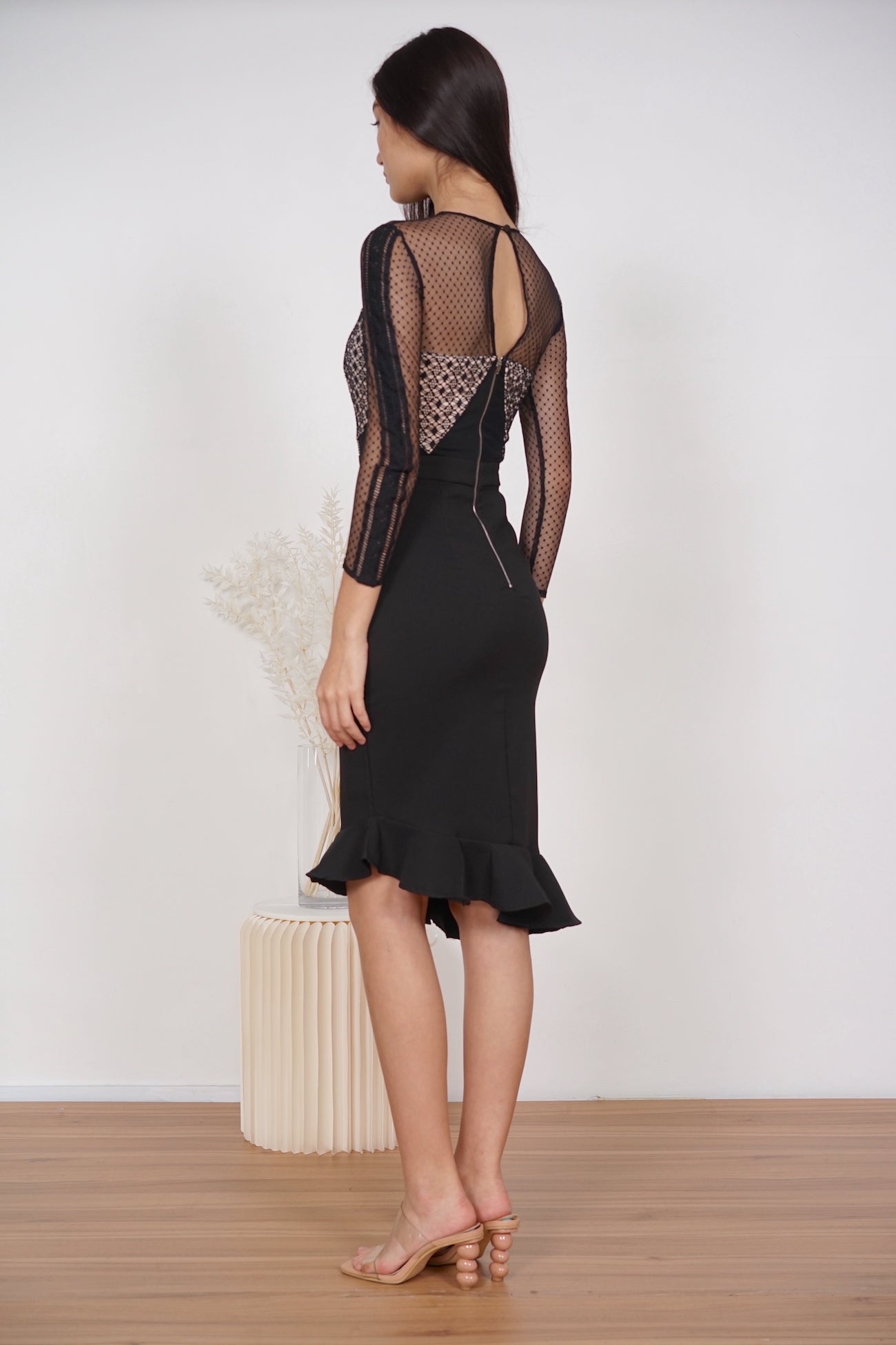 Sofya Lace Dress in Black