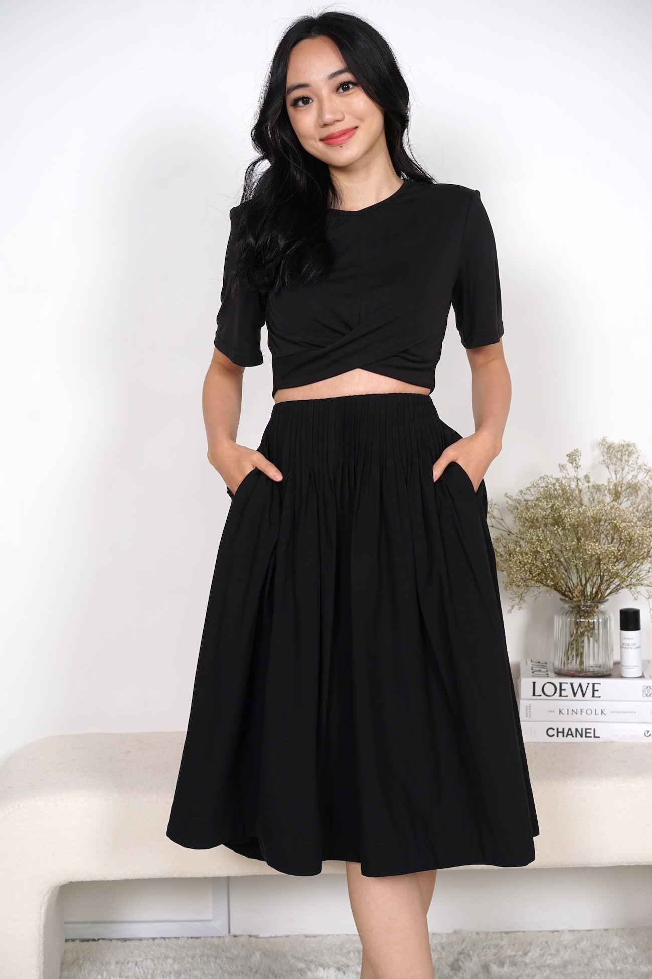 Kira Criss-Cross Top in Black
