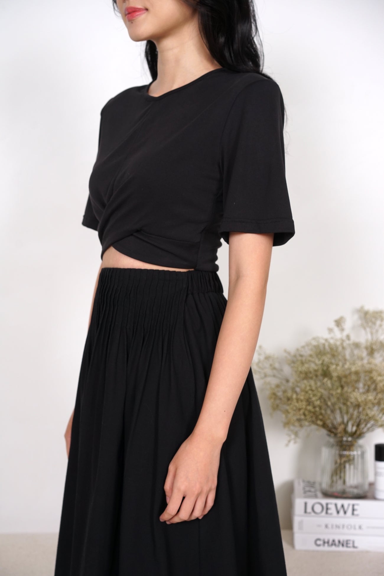 Kira Criss-Cross Top in Black