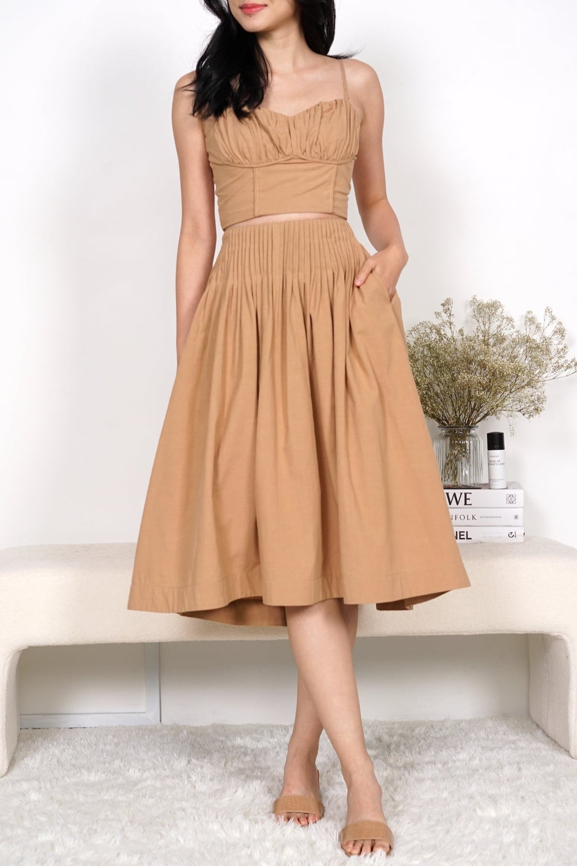 Nirva Ruched Top in Khaki