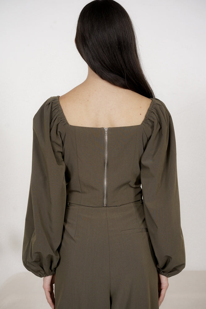 Francis Sleeved Top in Olive