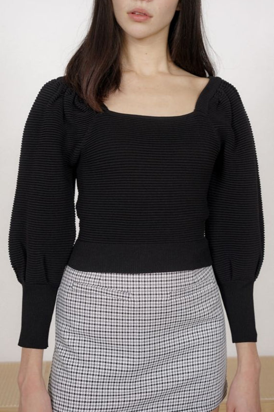 Jakey Knit Top in Black