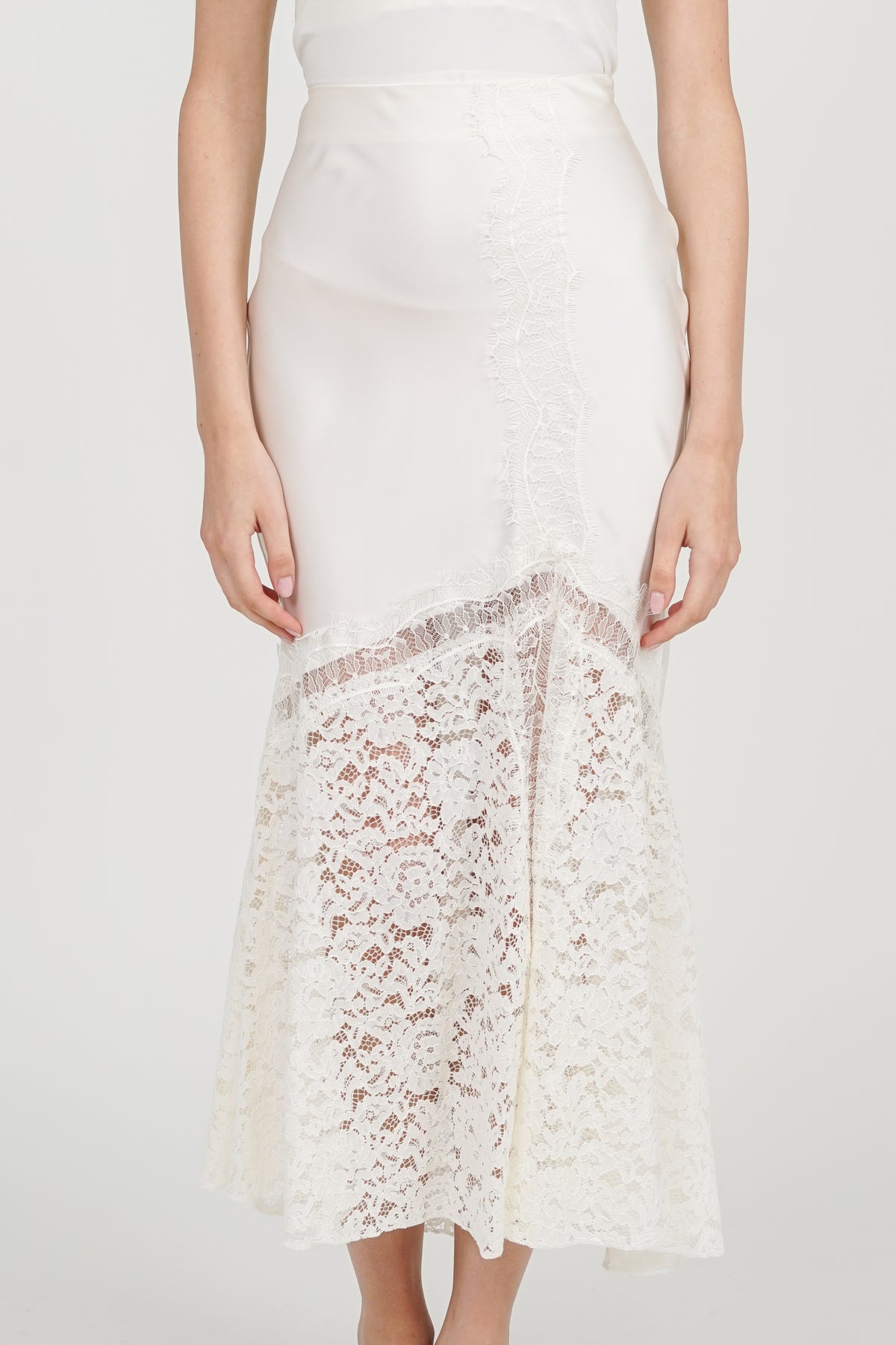 Fishtail Skirt in Apricot Lace Trim