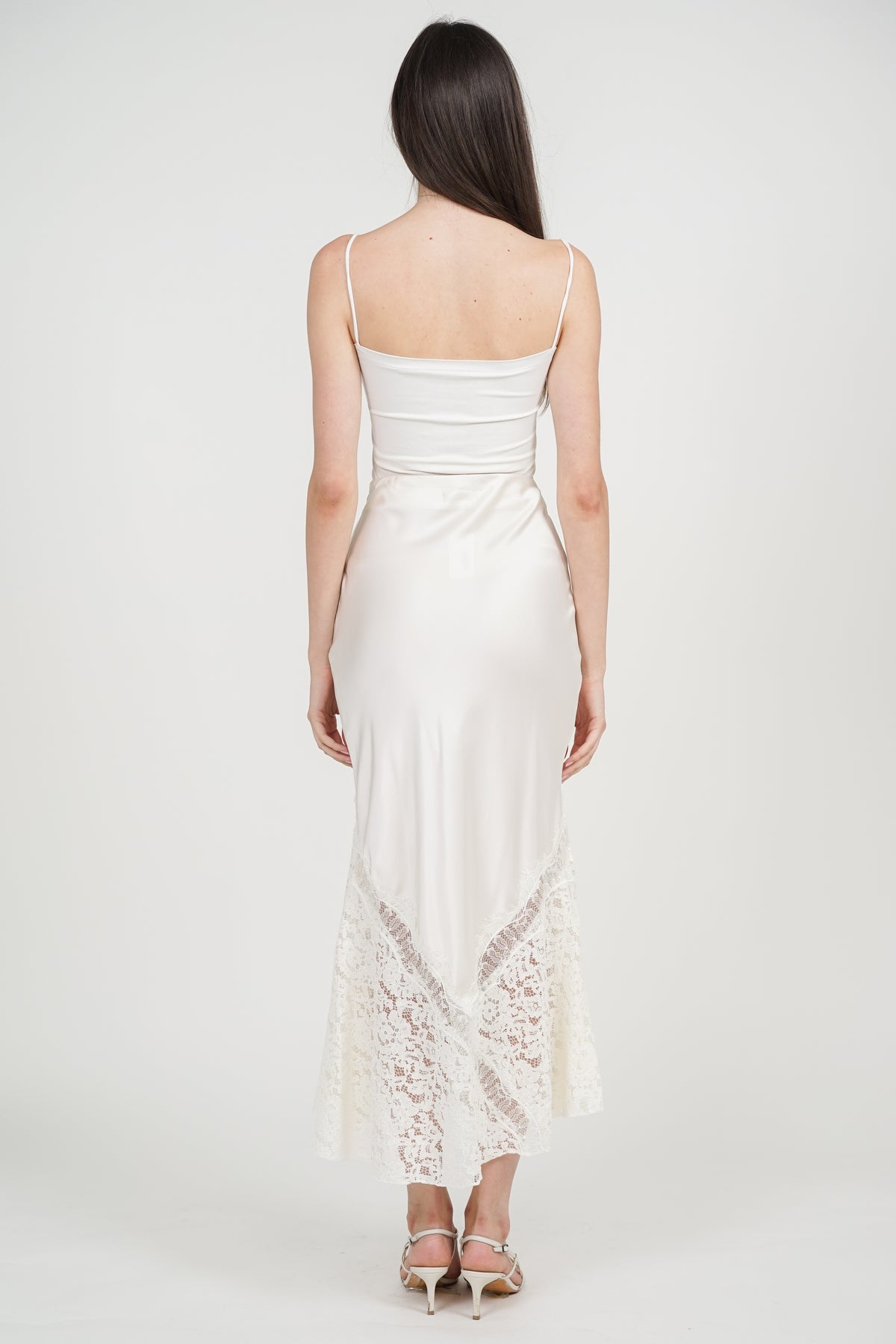 Fishtail Skirt in Apricot Lace Trim