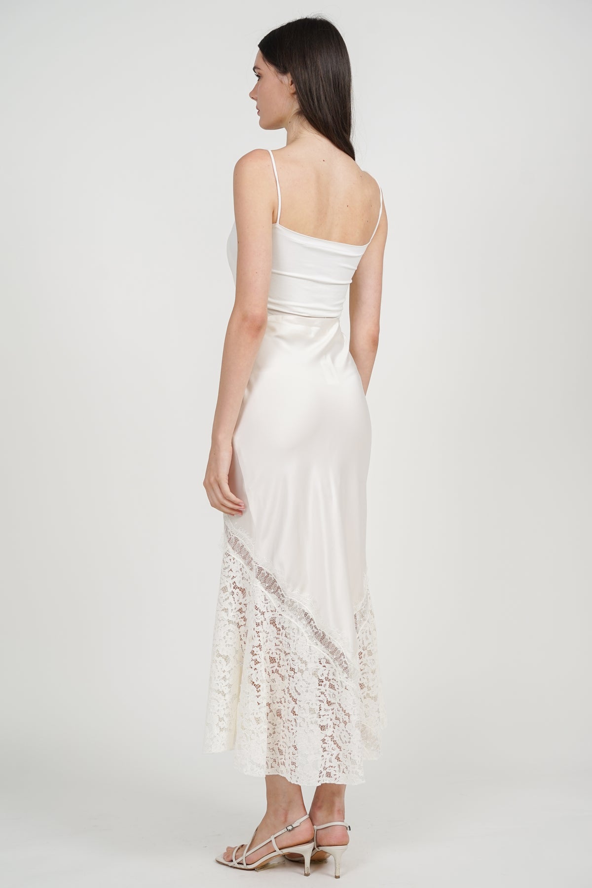 Fishtail Skirt in Apricot Lace Trim