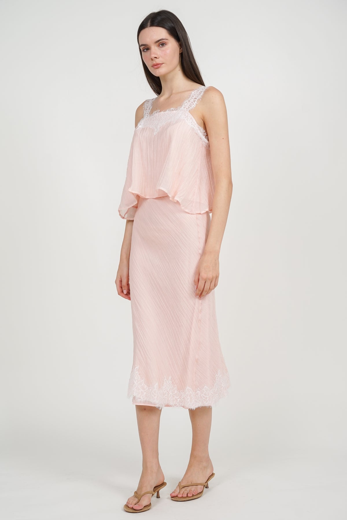 Cami Lace Slip On Top in Pink