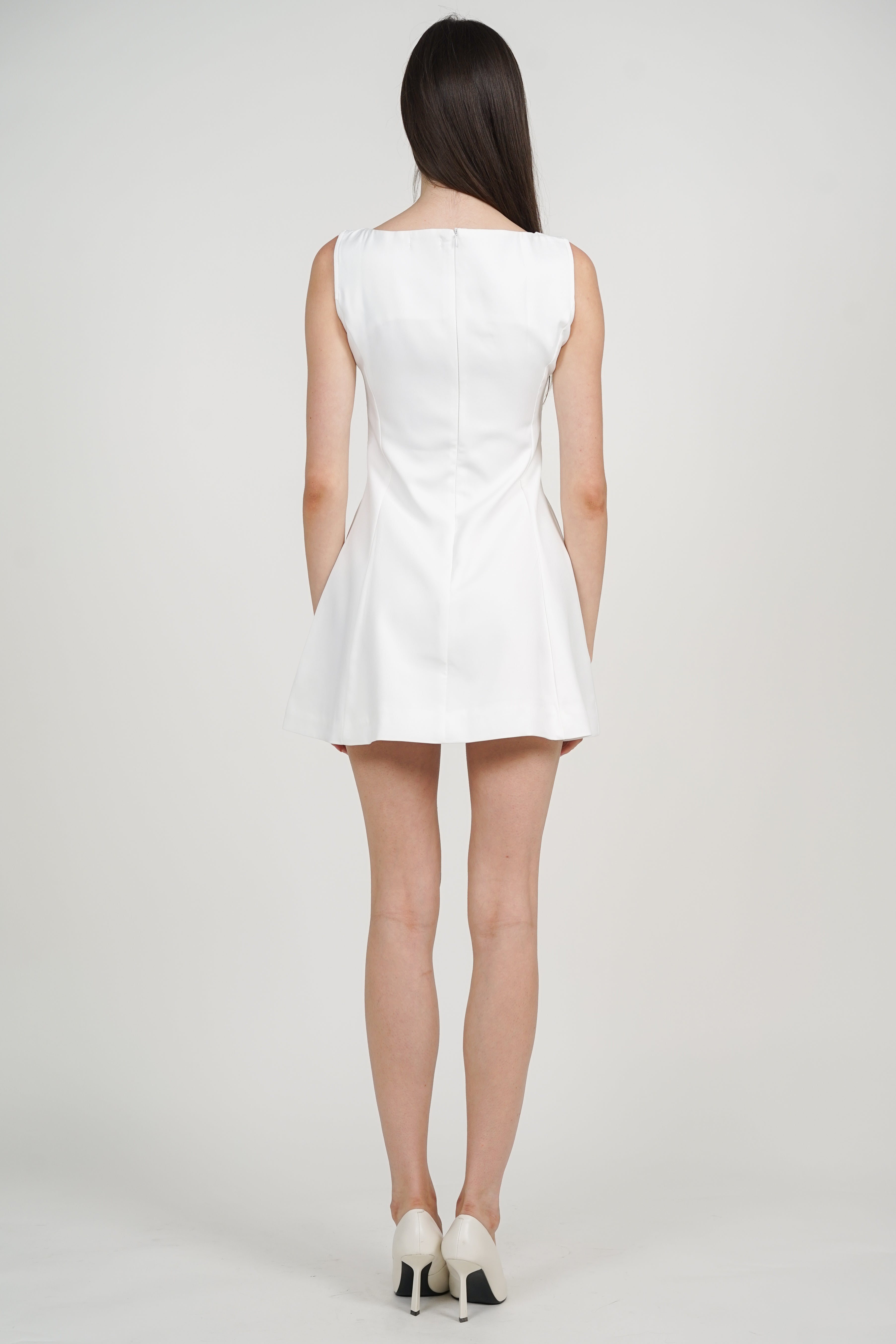 A-Line Vest Mini Dress in White