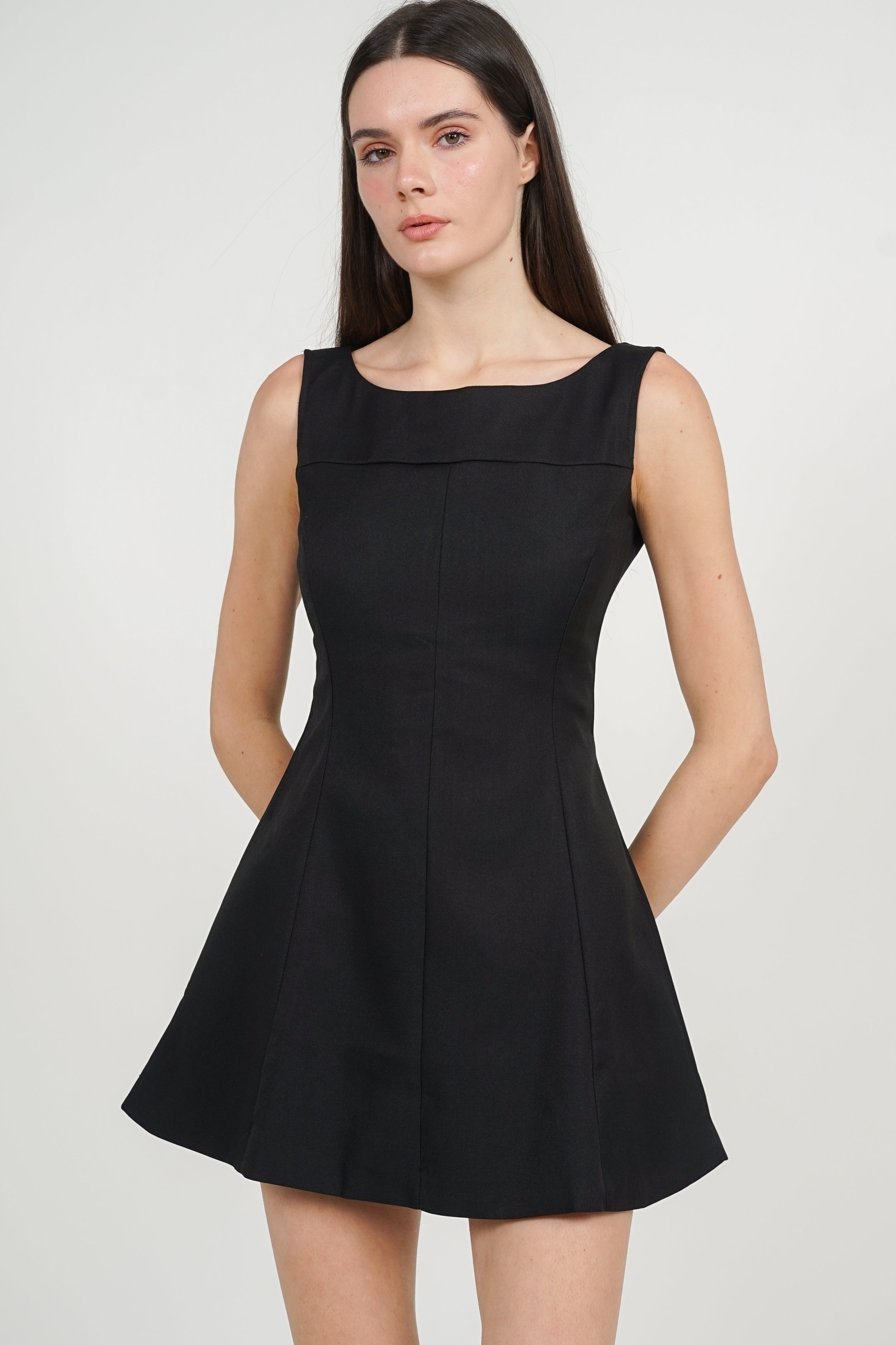 A-Line Vest Mini Dress in Black