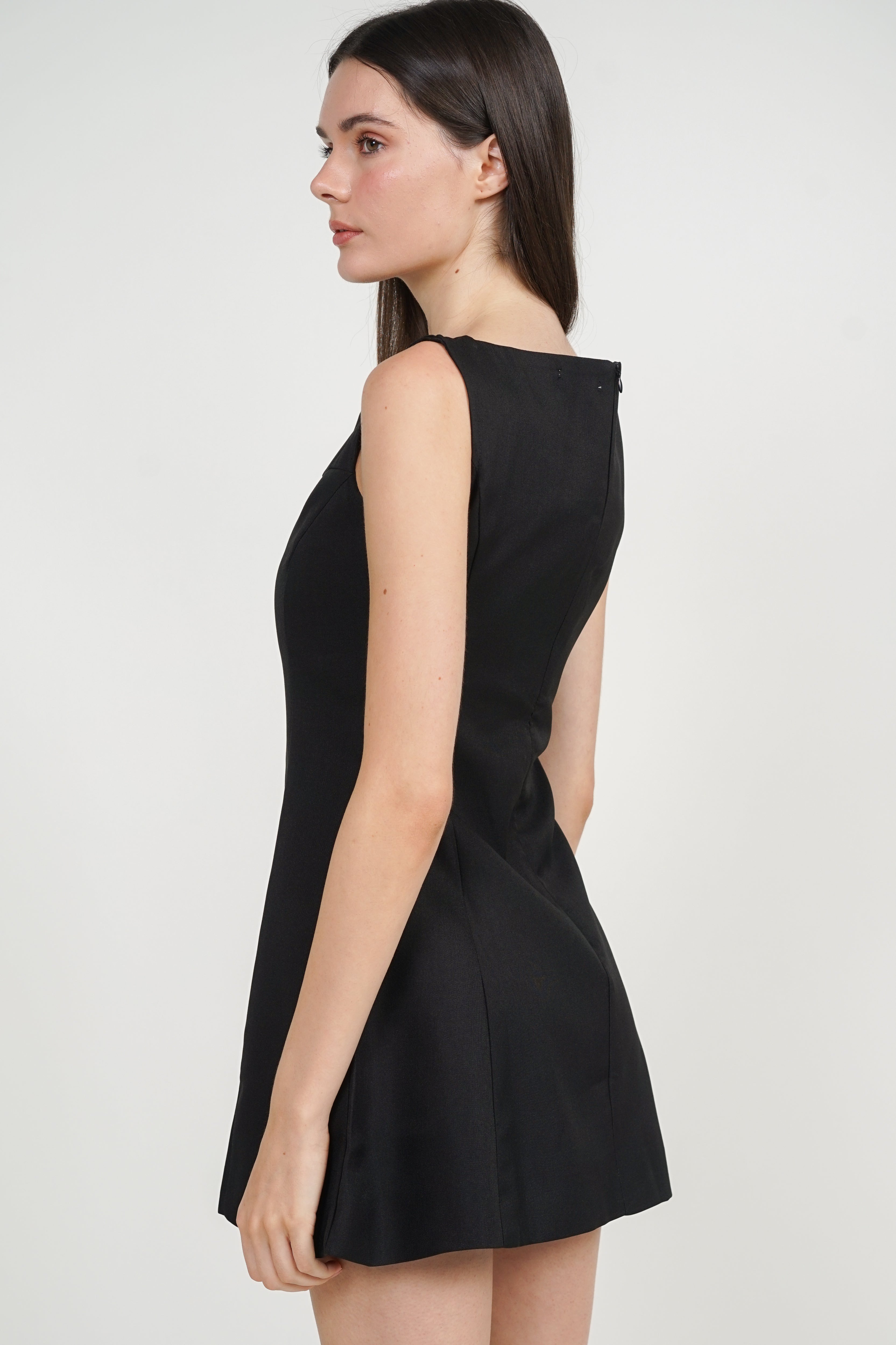 A-Line Vest Mini Dress in Black