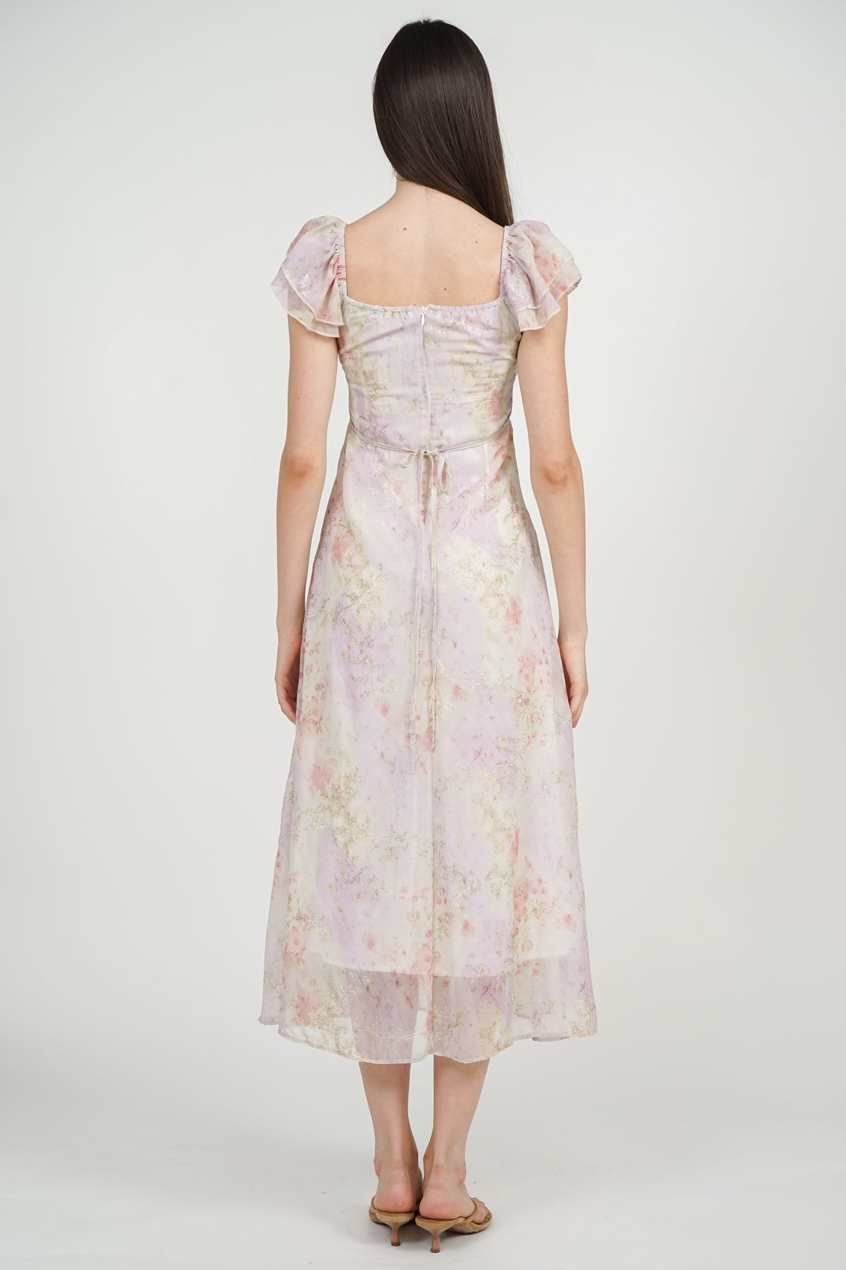 Two-way Ruffle Dress in Lilac Floral