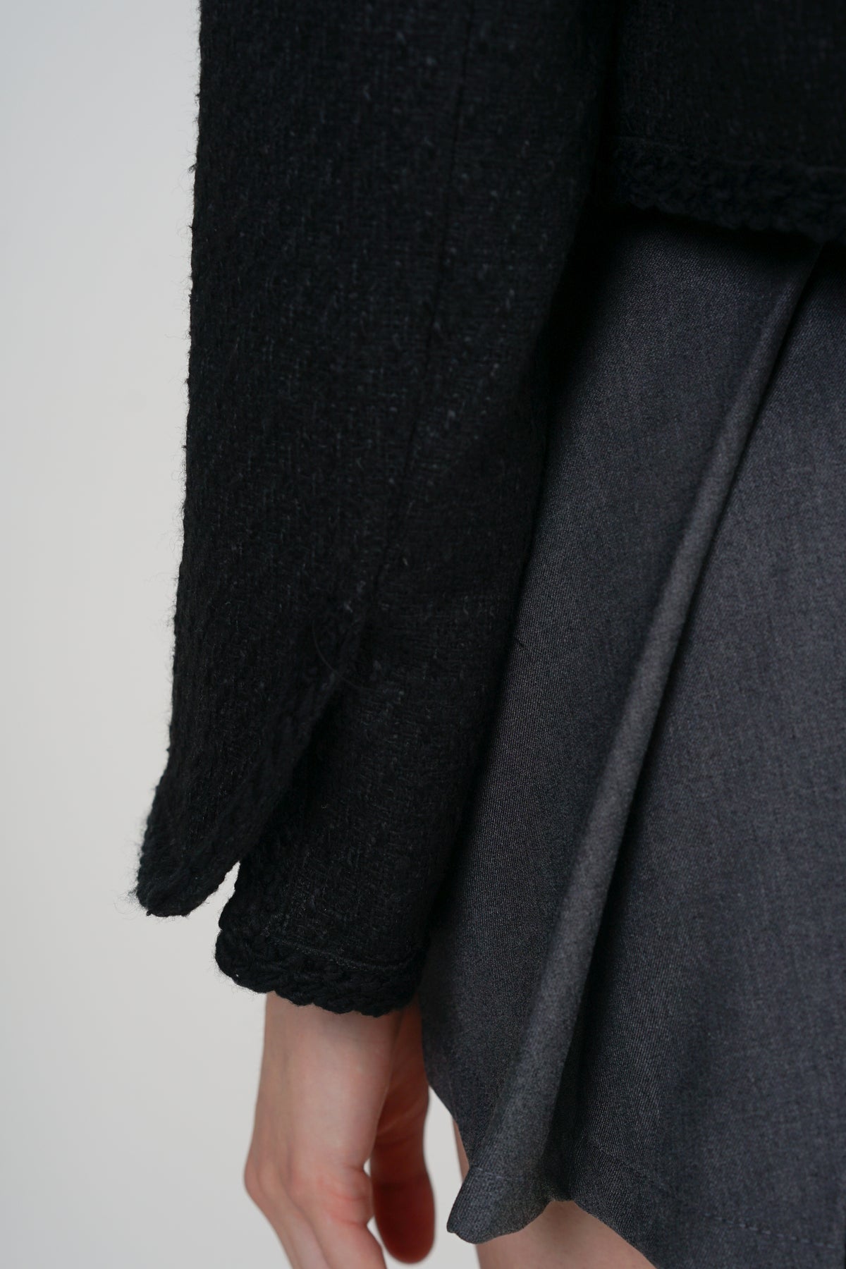Boucle Tweed Jacket in Black