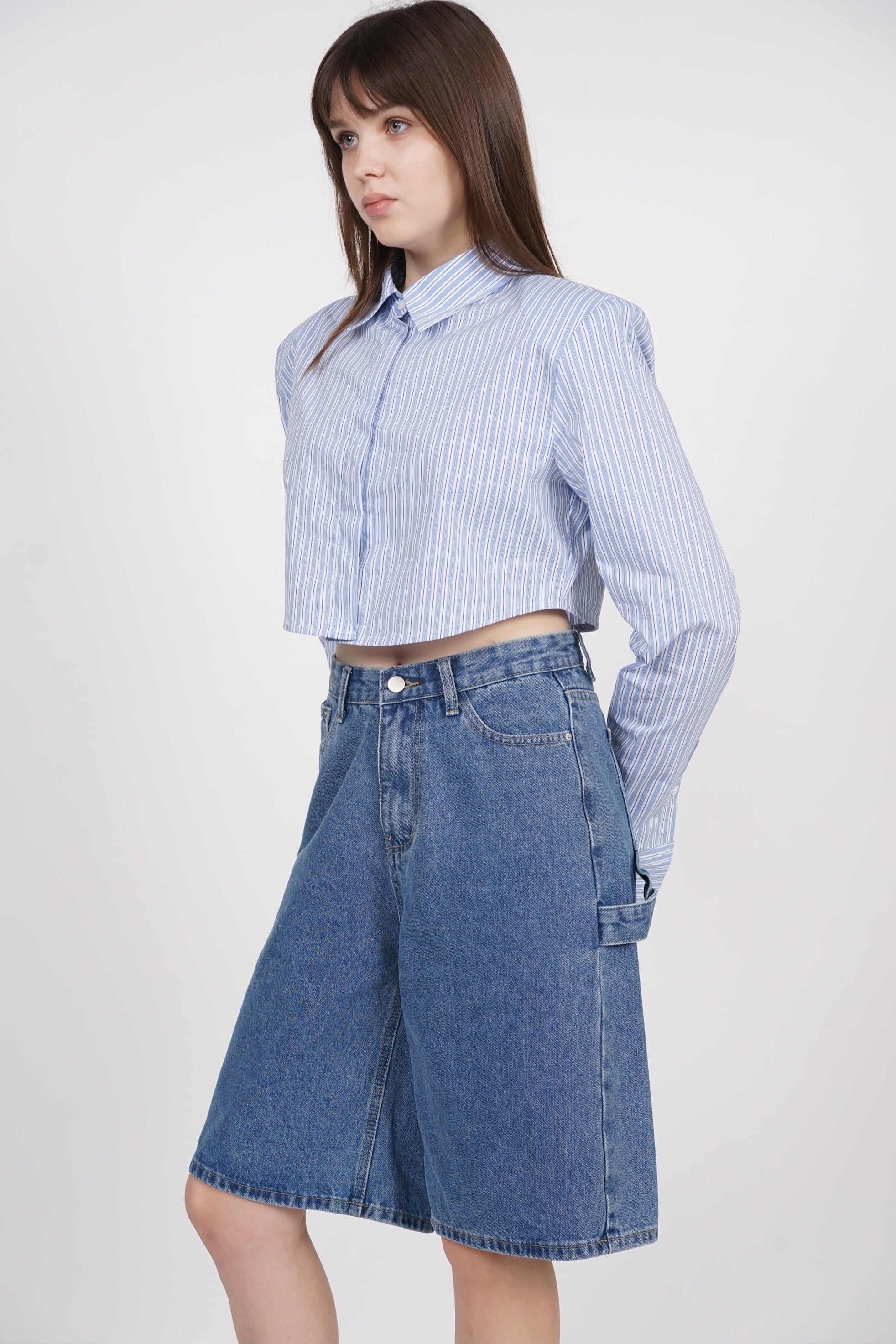 High Waist Berms in Blue