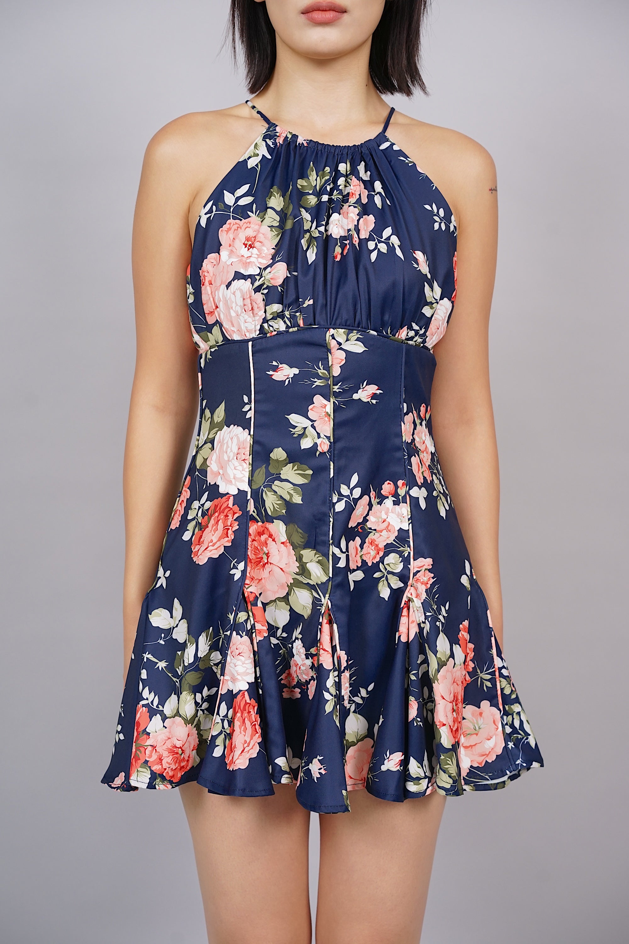 Emeria Halter Romper in Midnight Floral