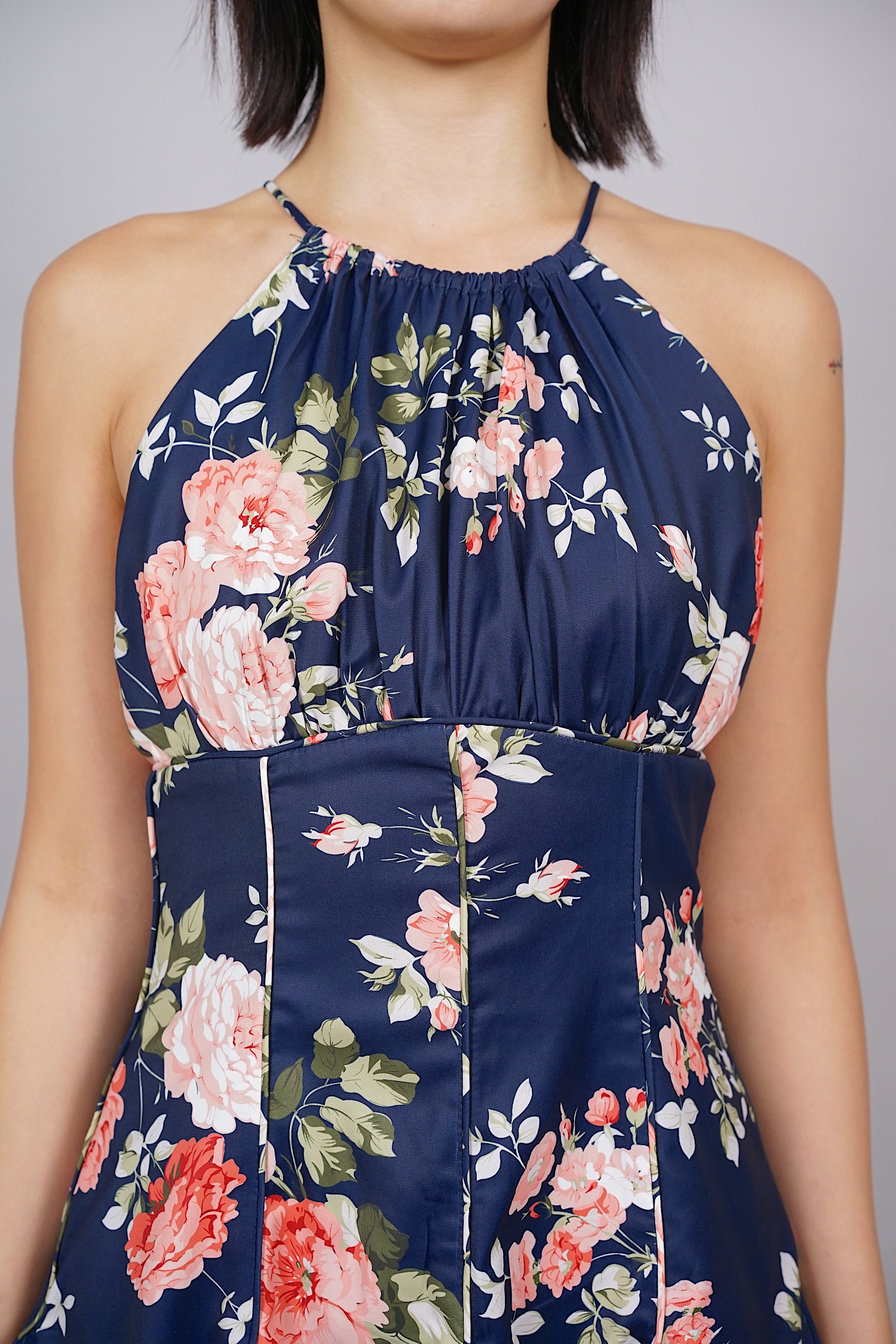 Emeria Halter Romper in Midnight Floral