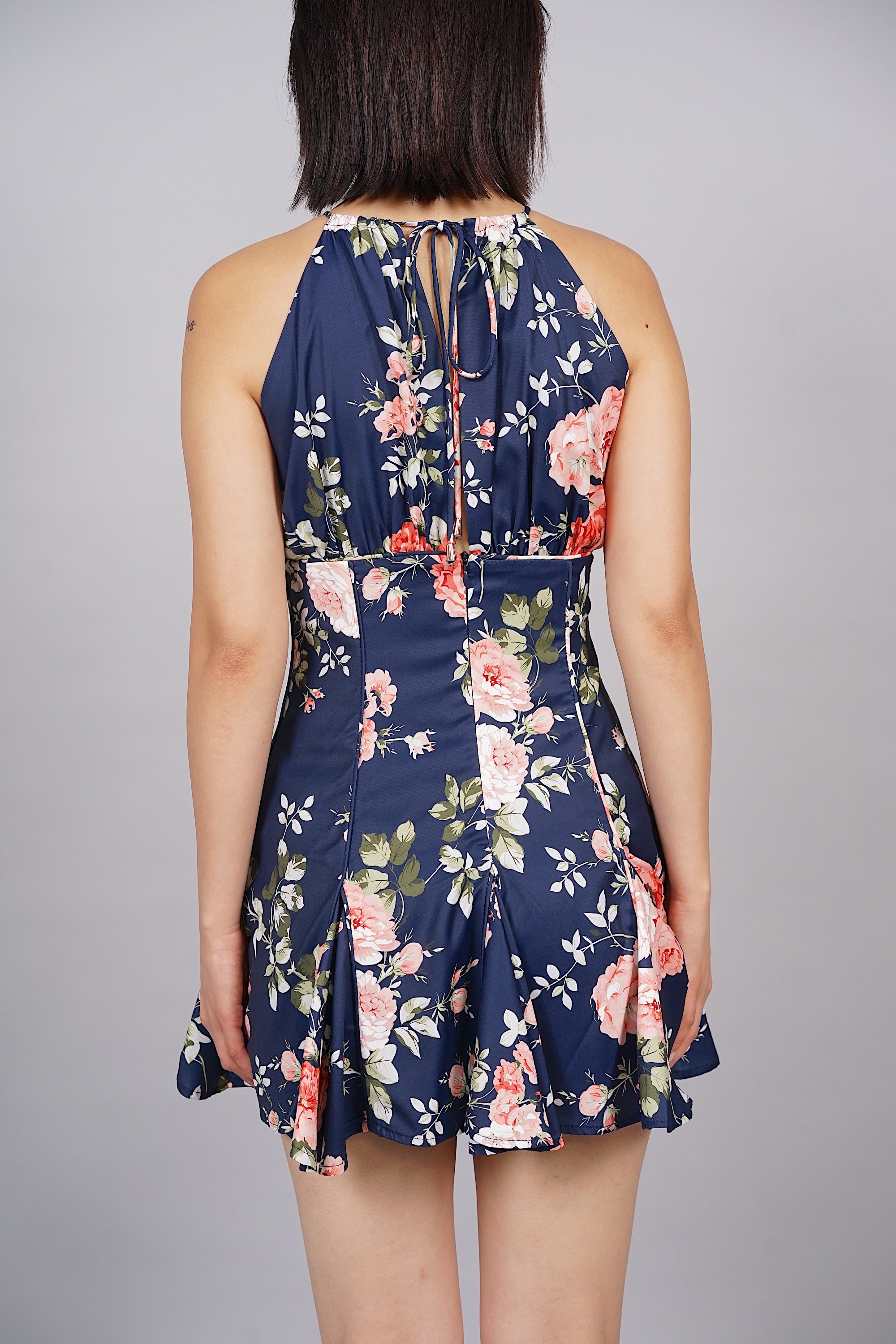Emeria Halter Romper in Midnight Floral