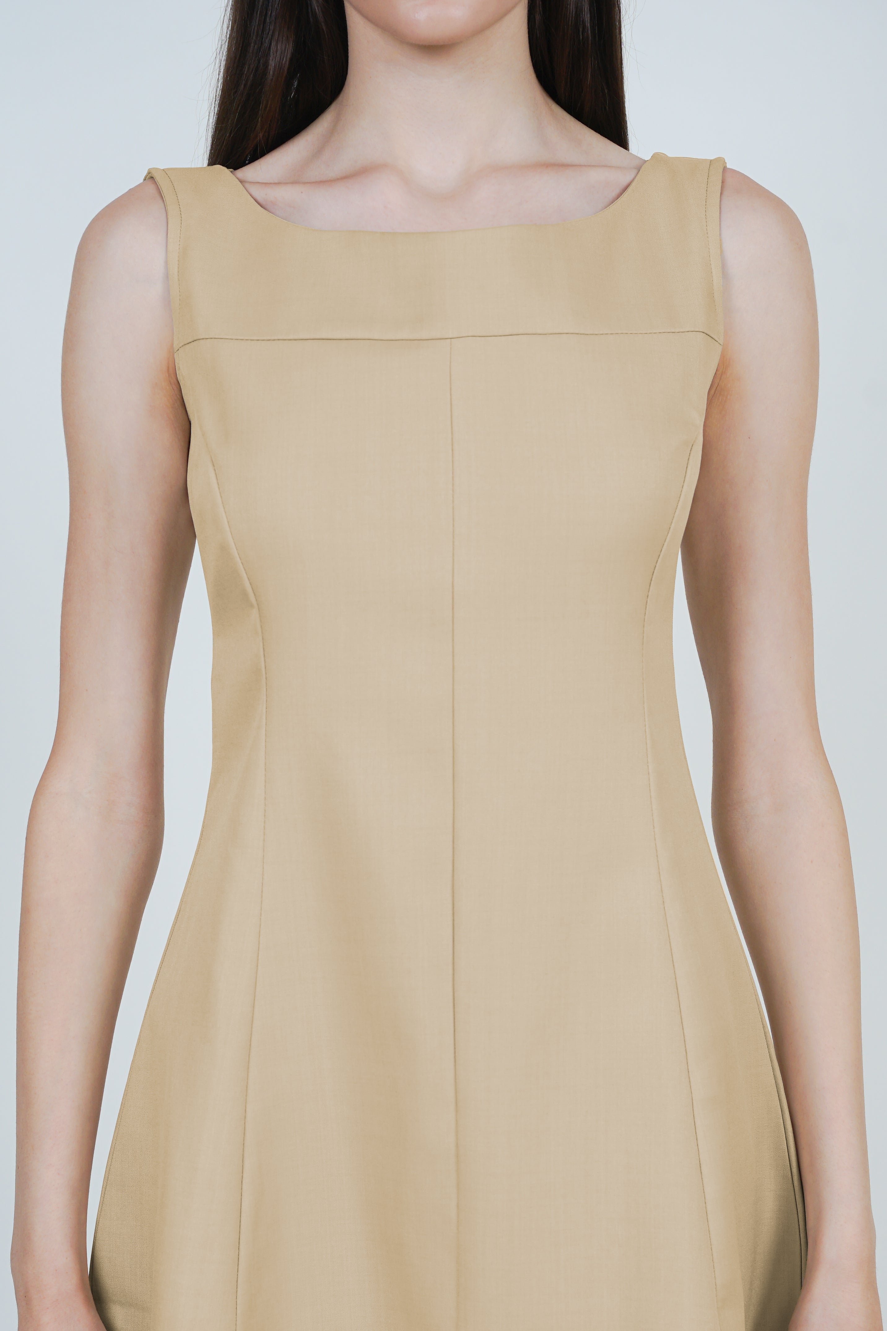 A-Line Vest Mini Dress in Khaki