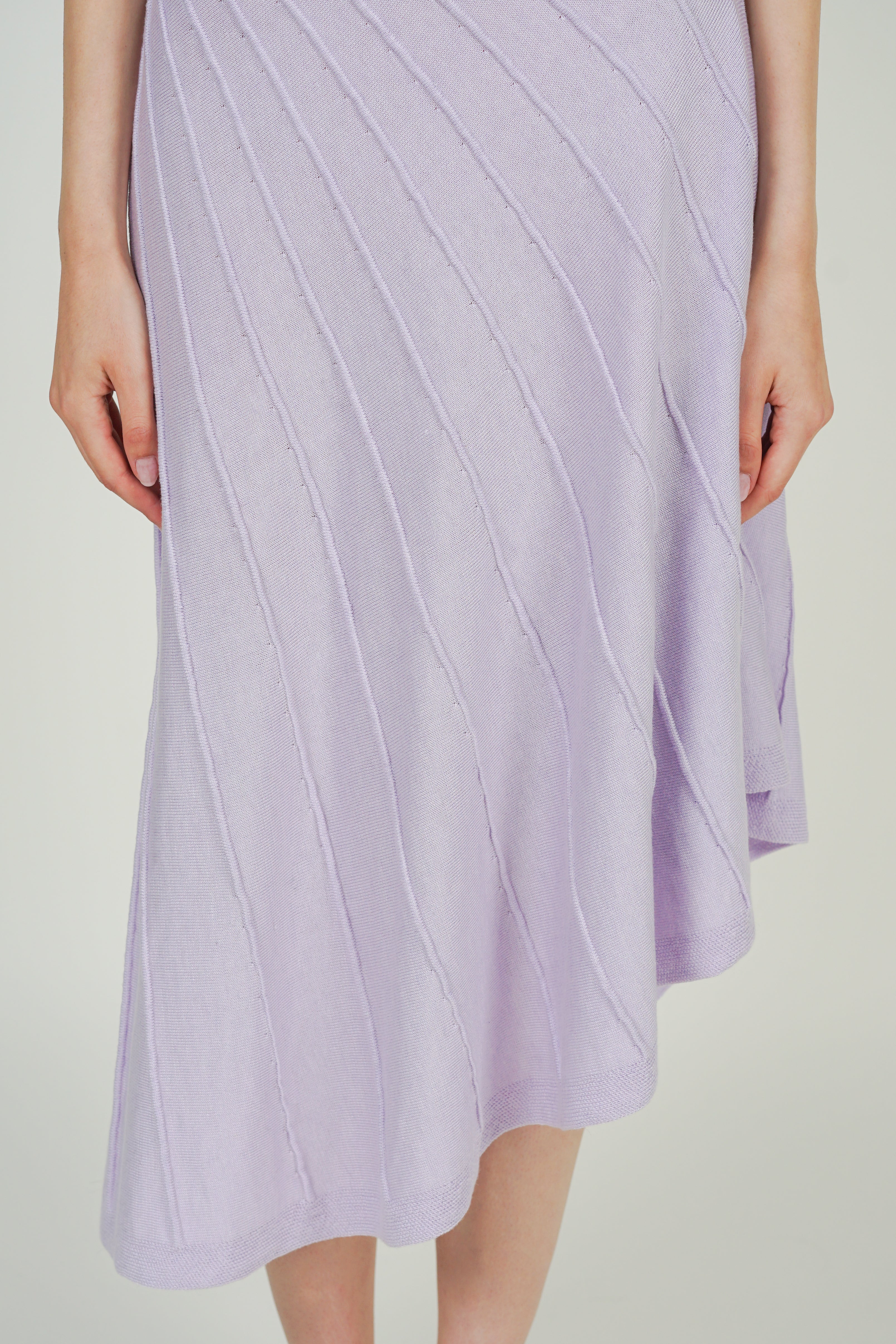 Asymmetrical Knit Dress in Purple