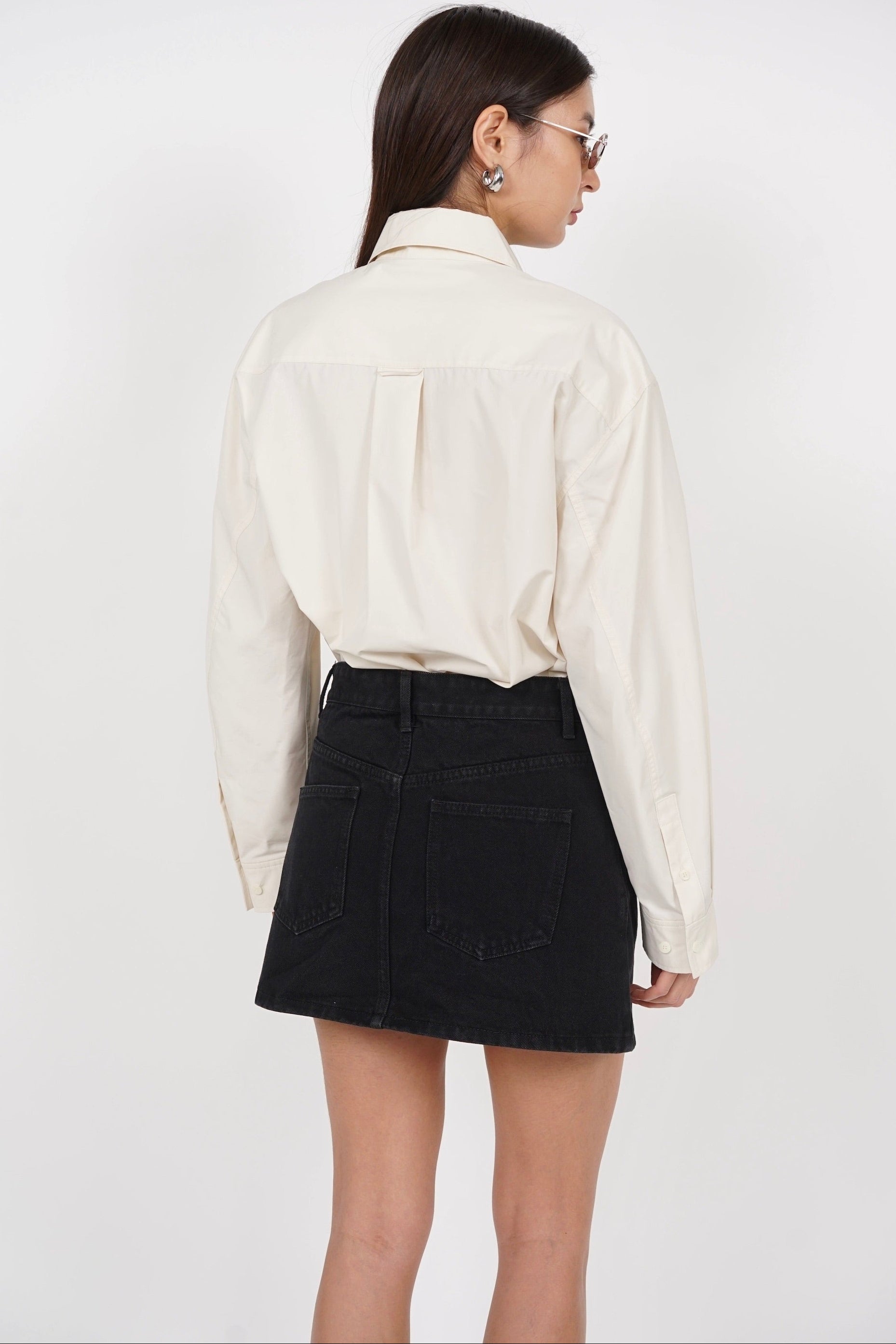 Low Waist Mini Skirt in Black