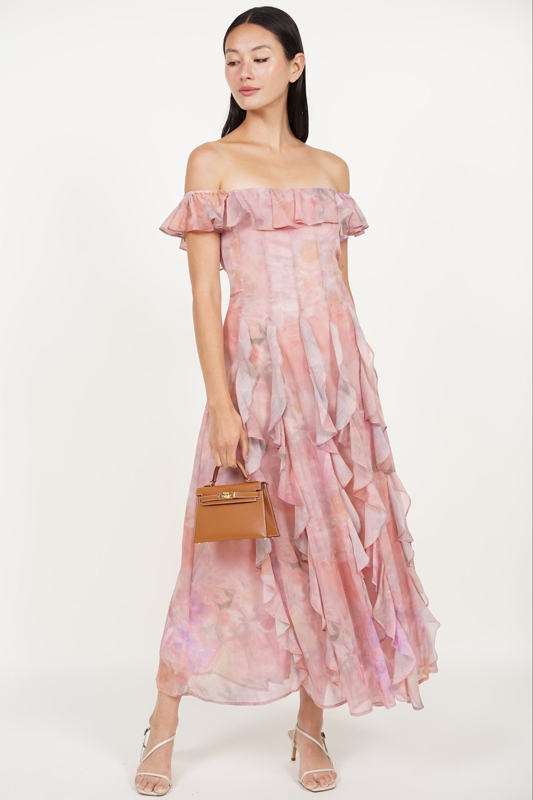 COMING SOON - Off-Shoulder Ruffle Dress in Multi