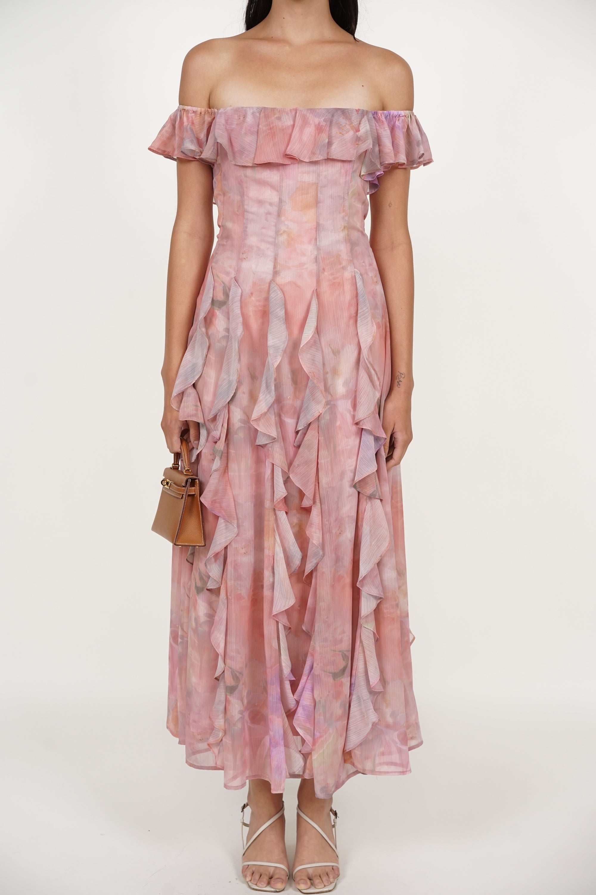 COMING SOON - Off-Shoulder Ruffle Dress in Multi