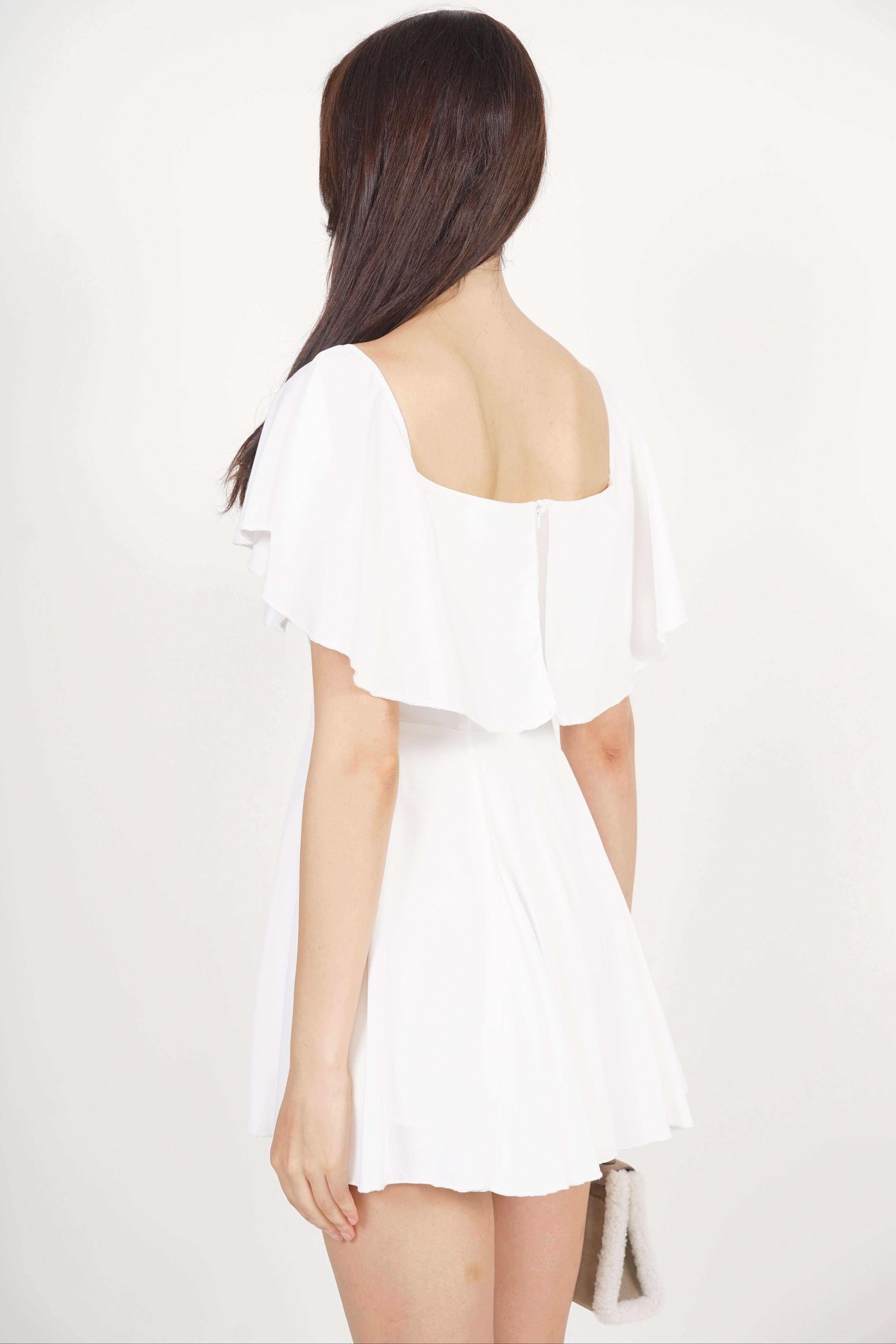 Romper Godet Dress in White
