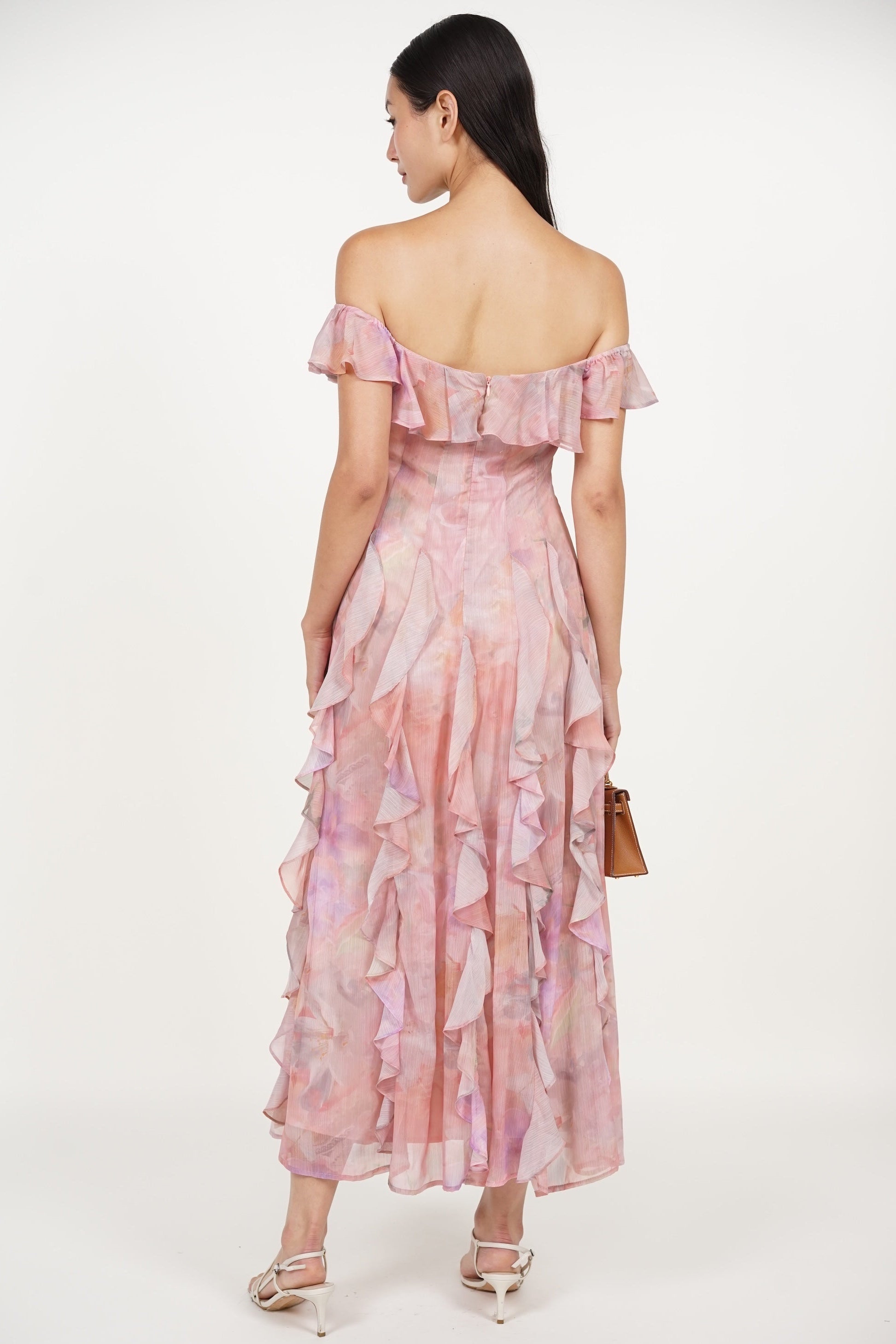 COMING SOON - Off-Shoulder Ruffle Dress in Multi