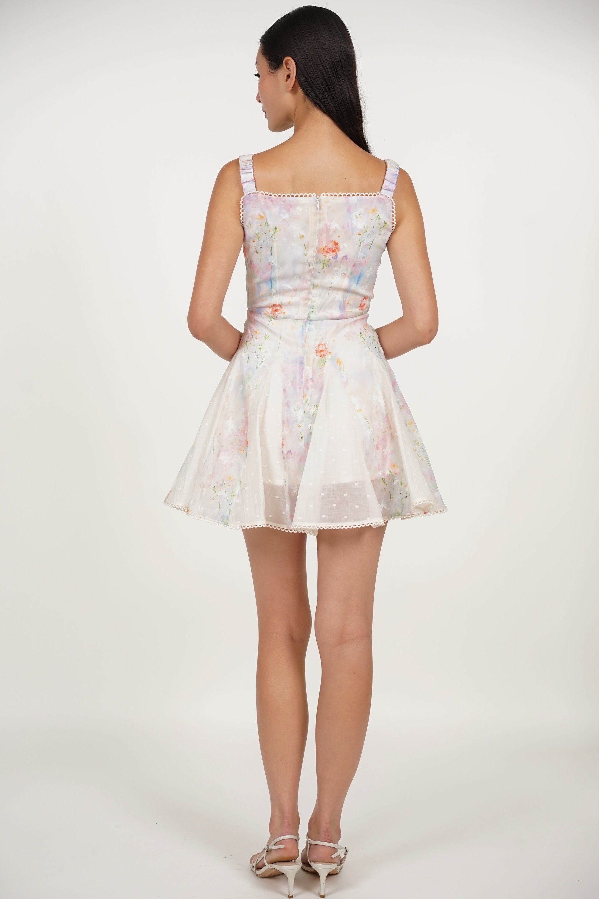 Godet Flare Mini Dress in Multi