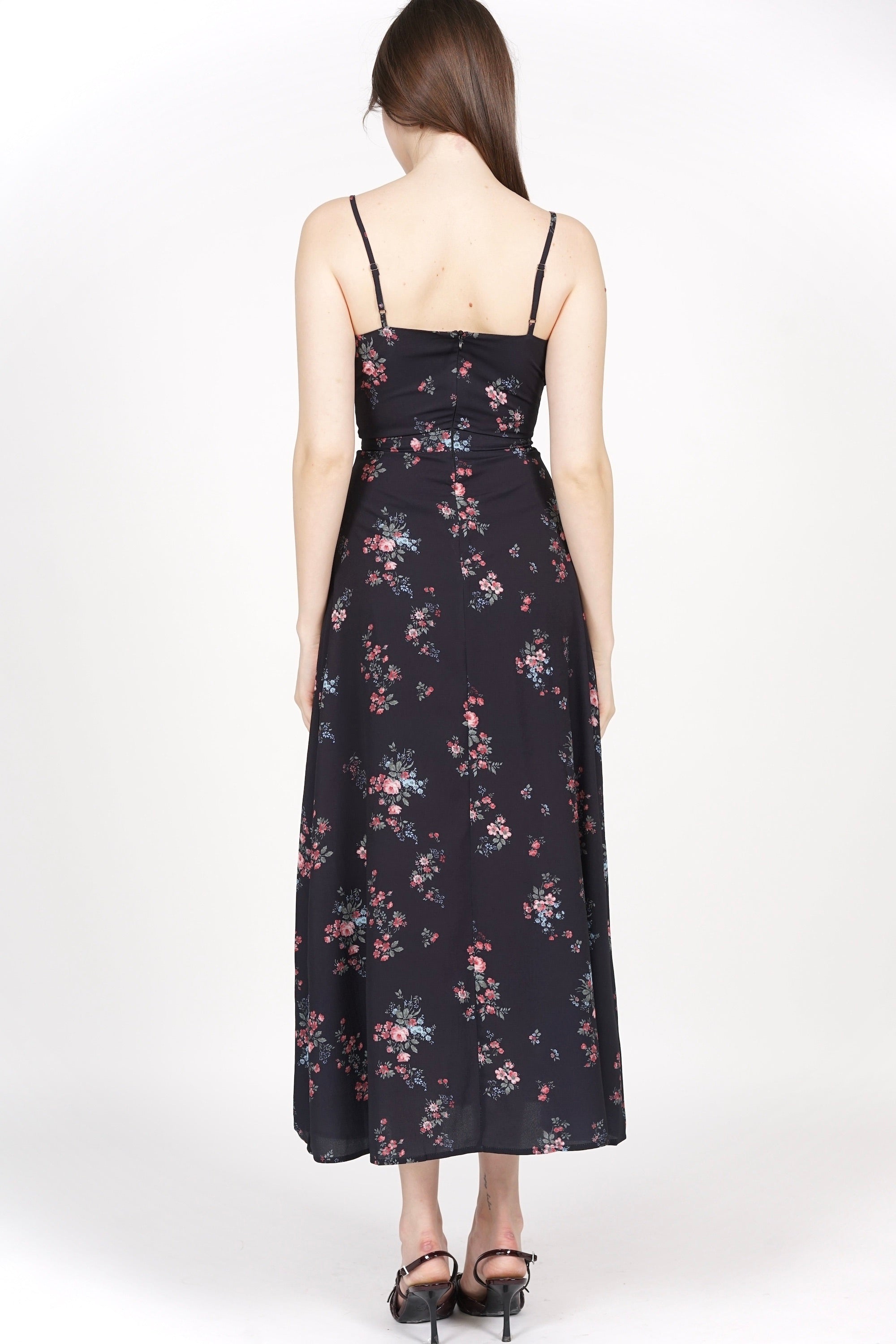 Vanya Maxi Dress in Black Floral
