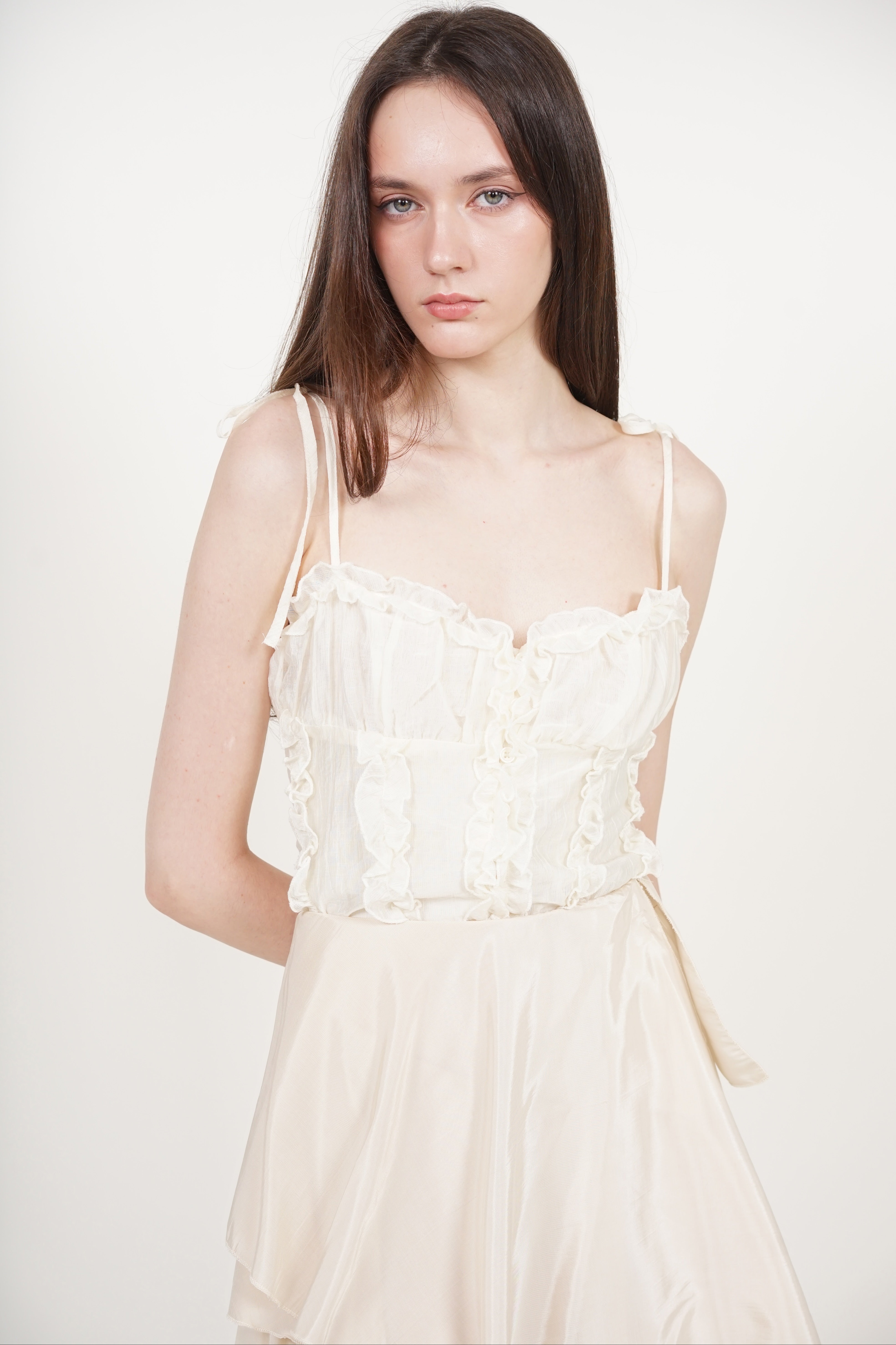 Cami Ruffle Top in Cream
