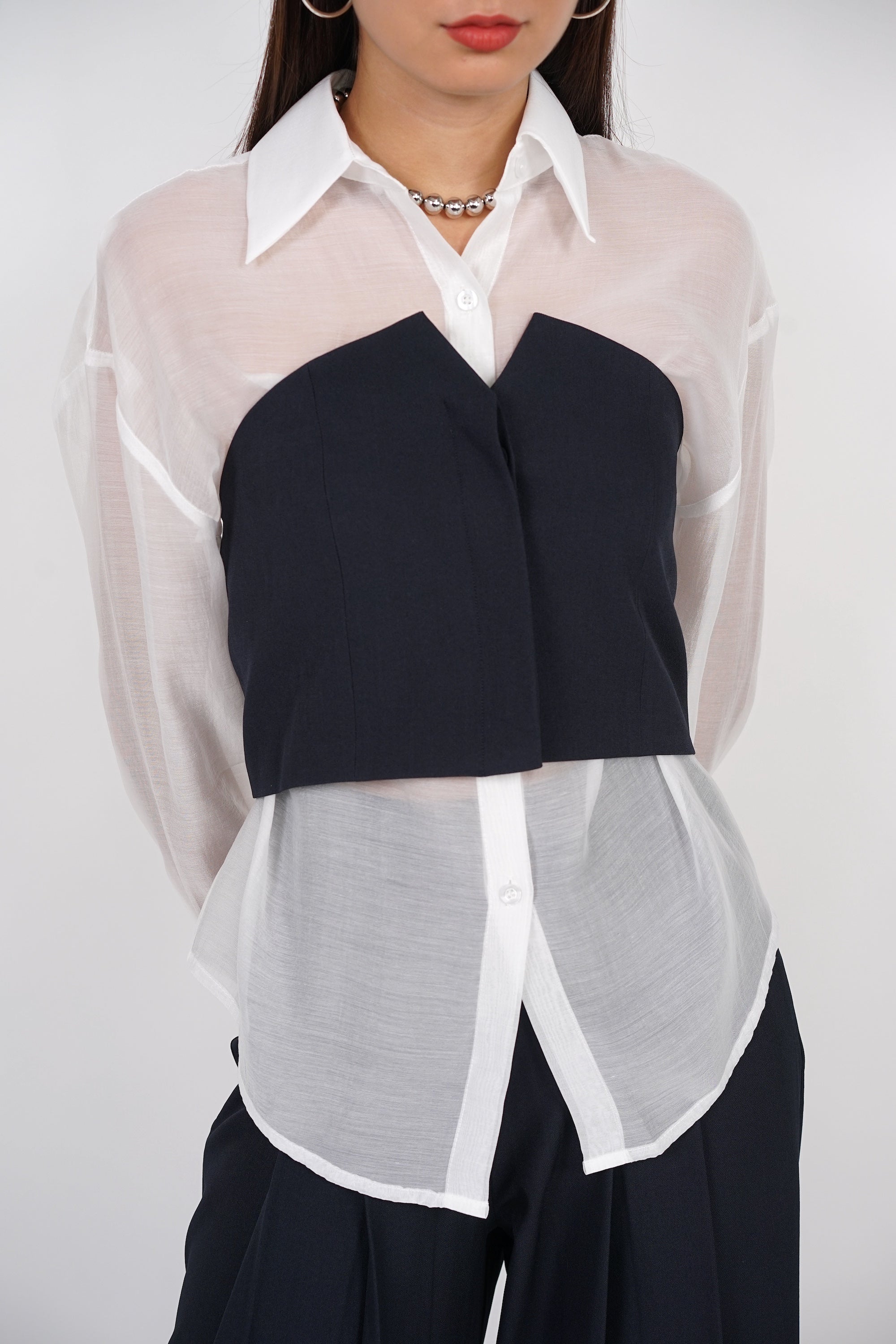 V-Cut Tube Top in Midnight