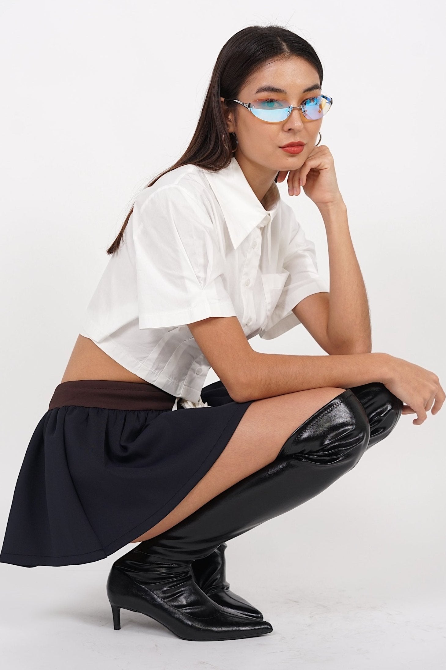 Mini Padded Skorts in Navy