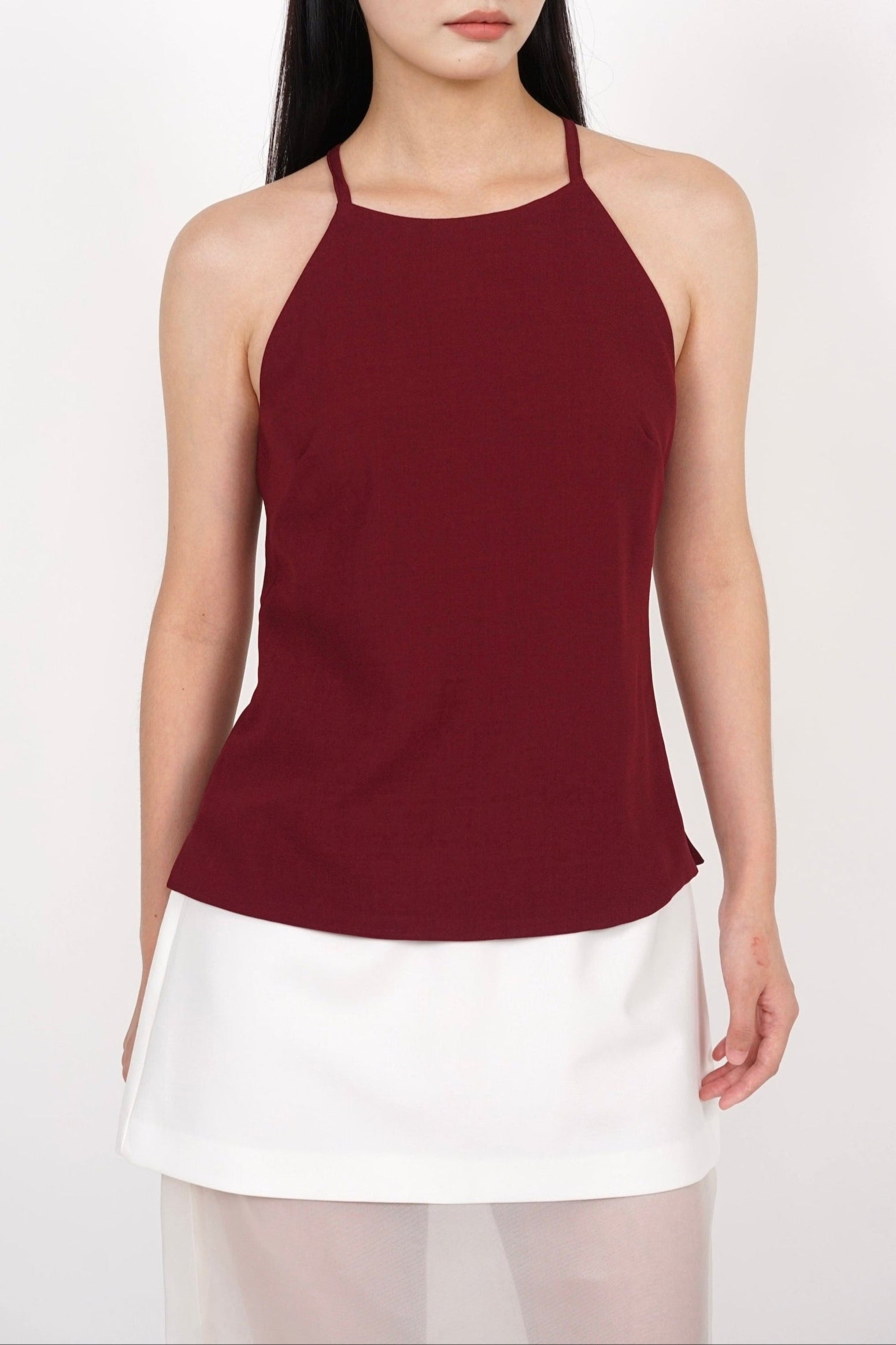 Halter neck top in Burgundy