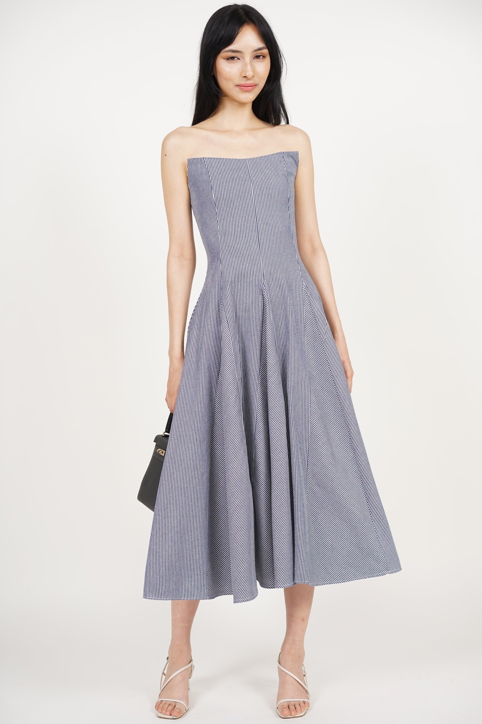 Giana Tube Dress in Navy Stripes