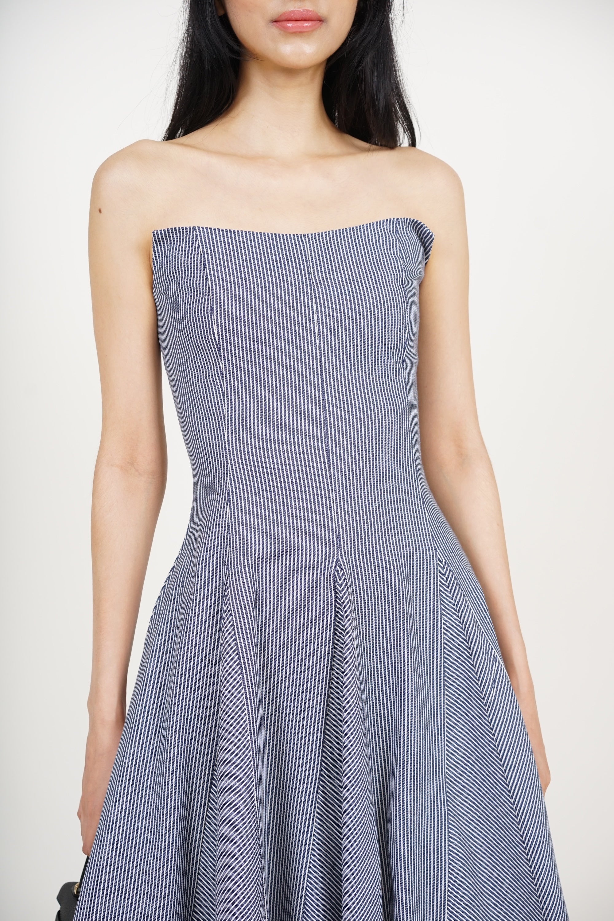 Giana Tube Dress in Navy Stripes