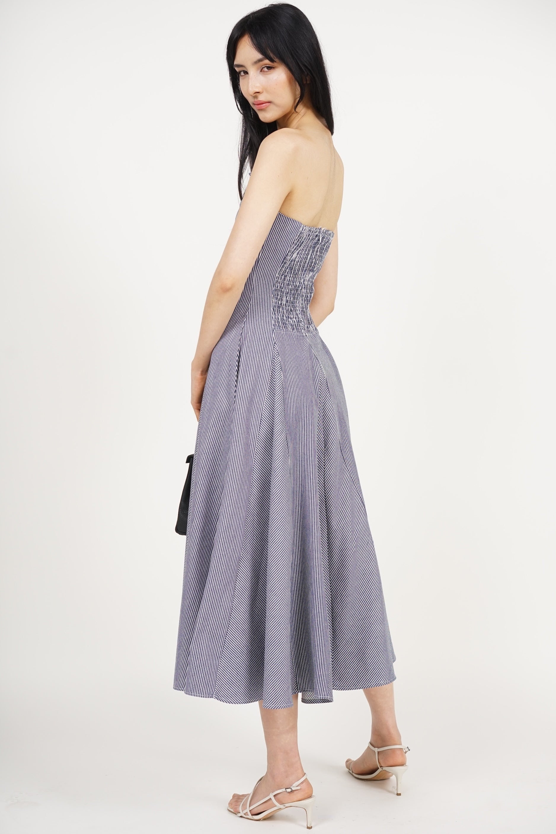 Giana Tube Dress in Navy Stripes